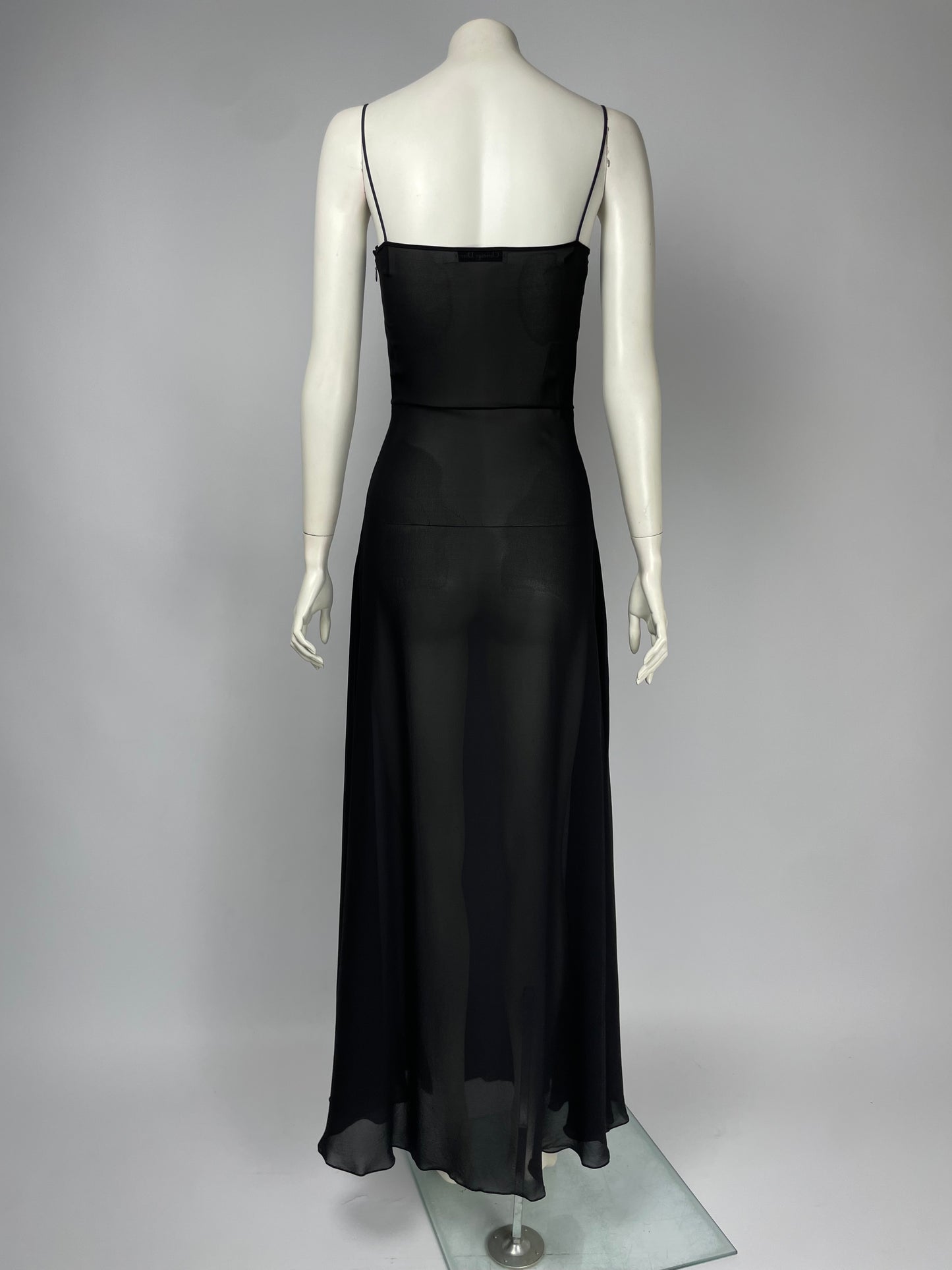 Christian Dior silk maxi slip dress.