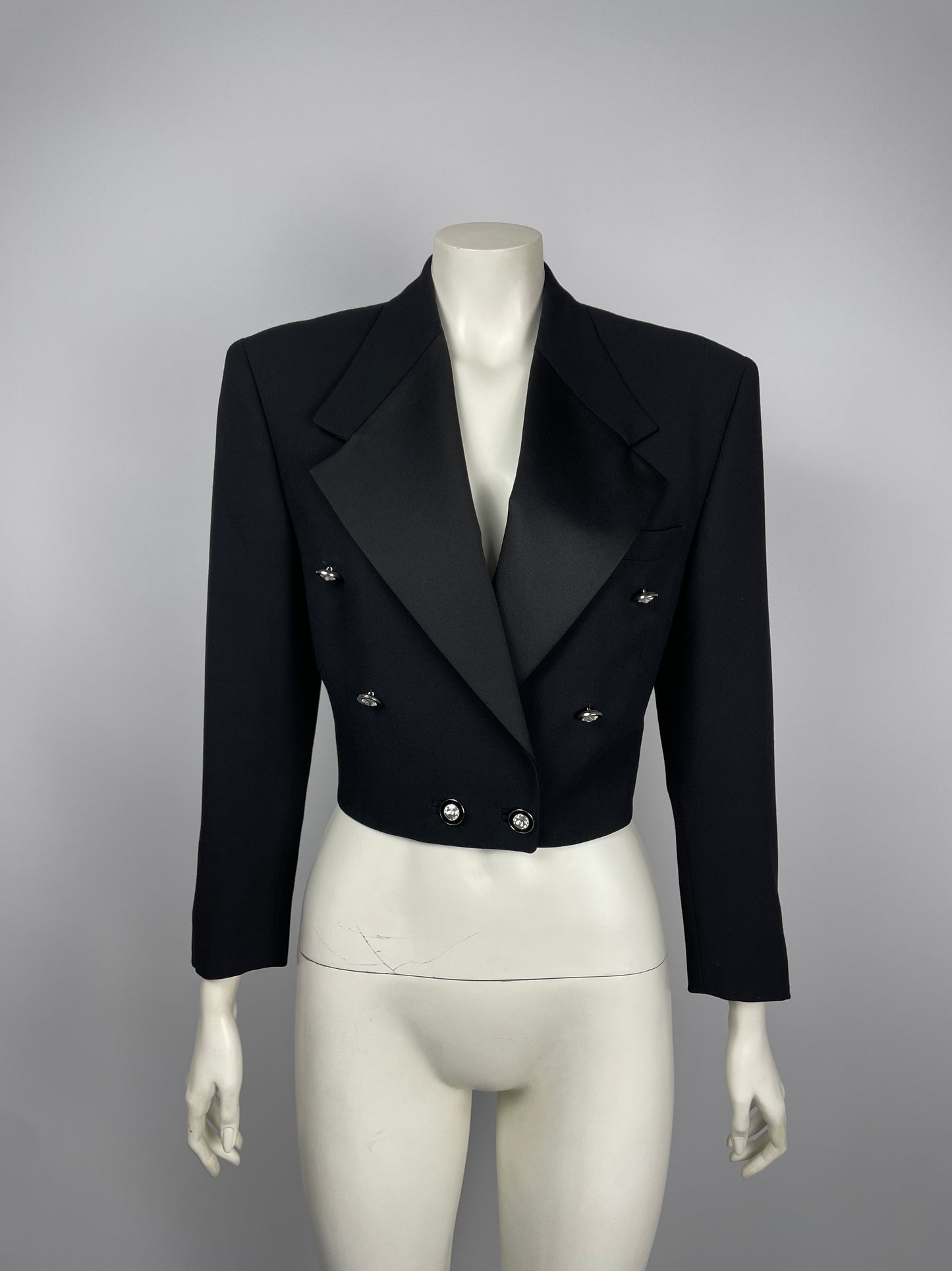 Gianni Versace S/S 1989 Cropped Tuxedo Blazer