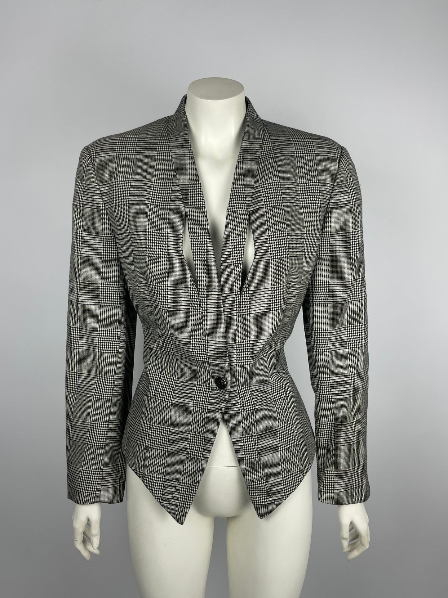 Gianni Versace F/W 1989 Houndstooth Cropped Blazer