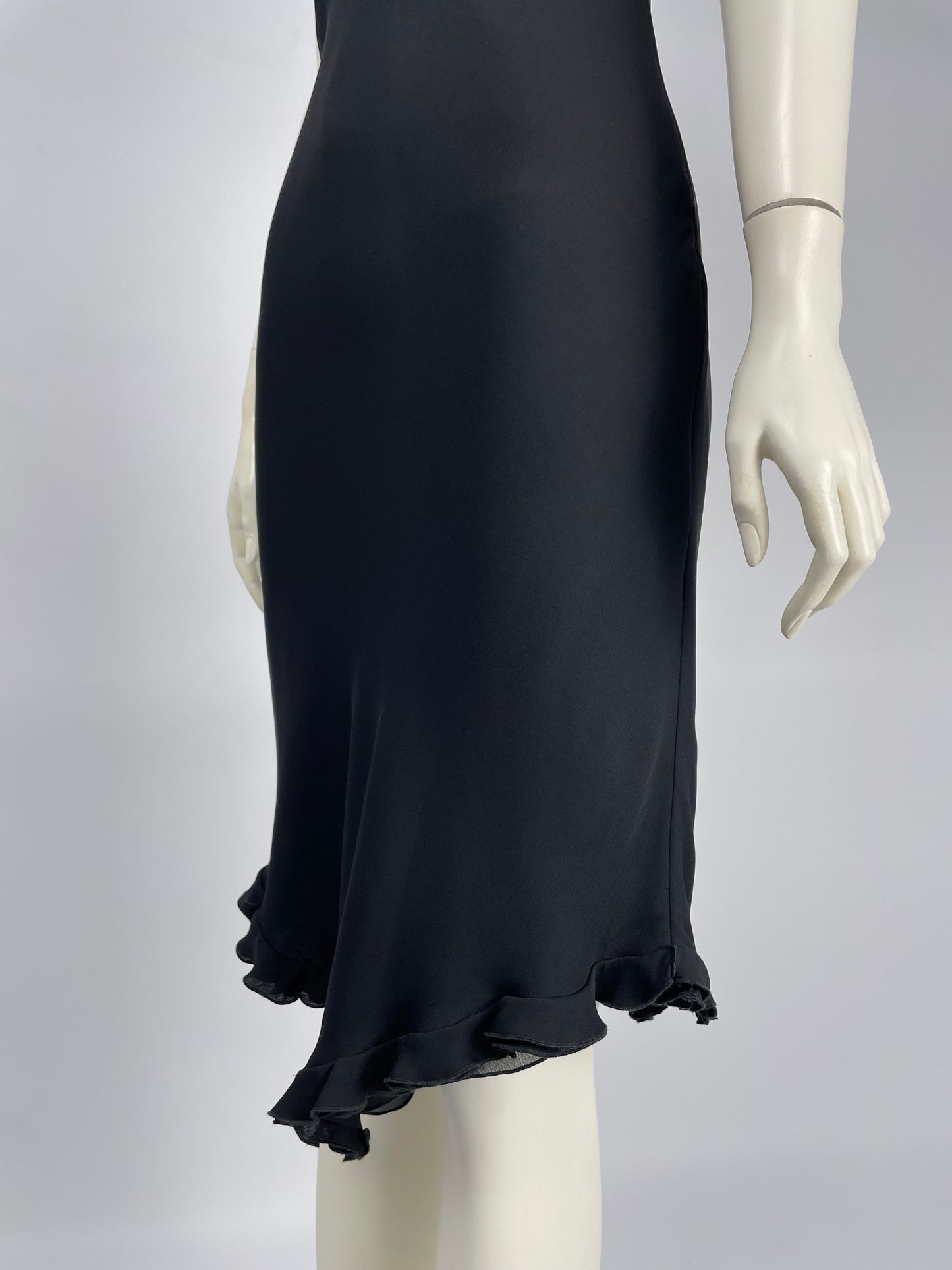 Armani 2000’s Black ruffled maxi dress