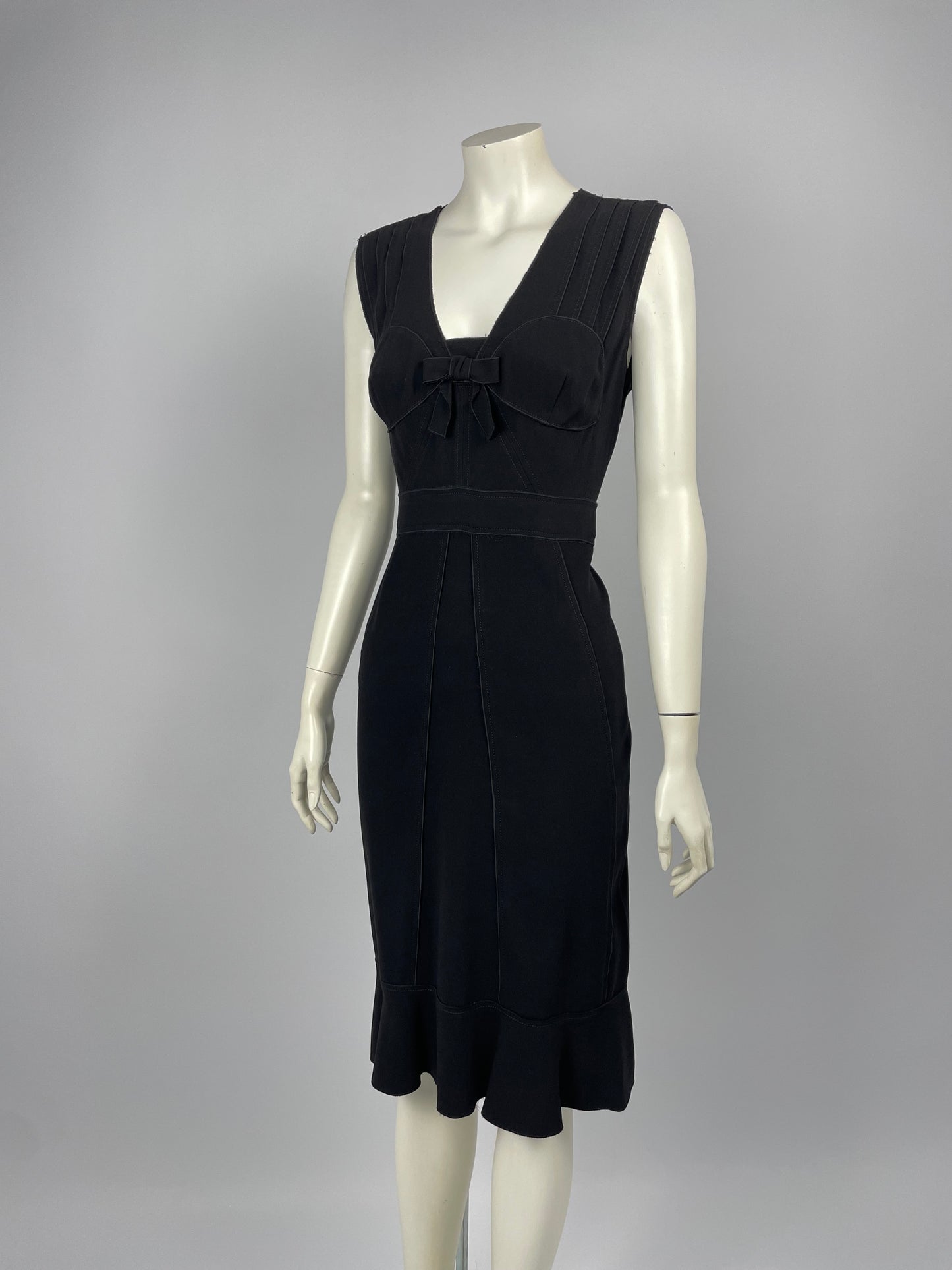 Prada 2008 V - neck deconstructed dress.