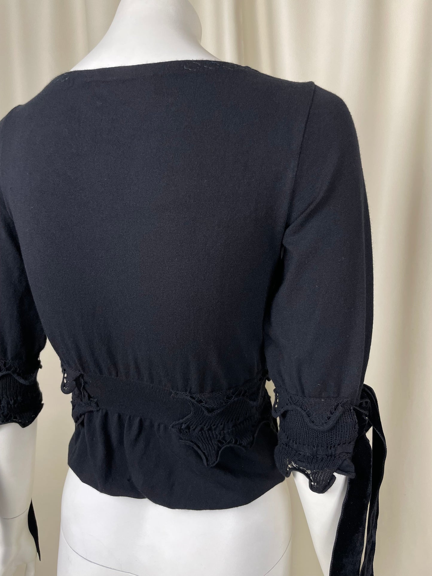 Saint Laurent by Tom Ford F/W 2002 Velour Tie Top (S)