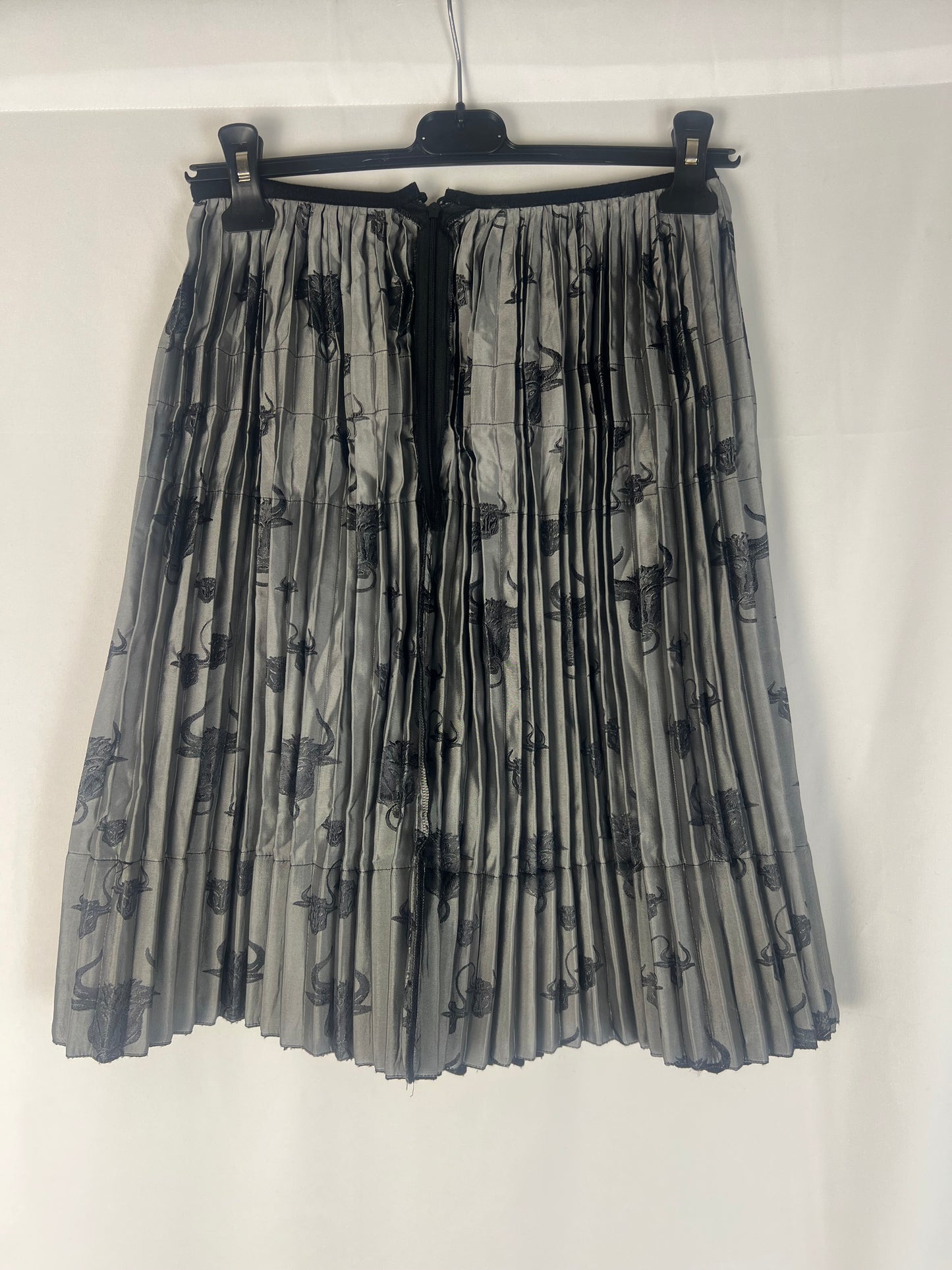 Jean Paul Gaultier Bull Print Pleated Skirt (S)