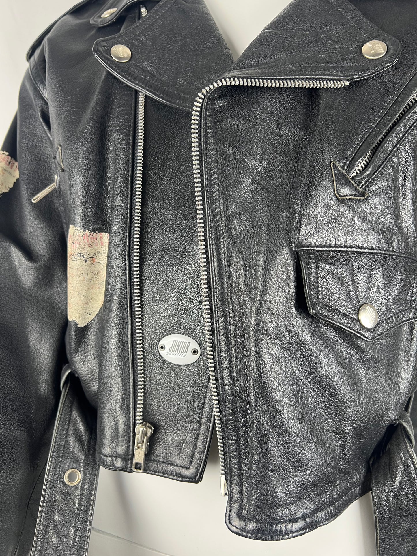 Junior Gaultier biker Leather Jacket (M)