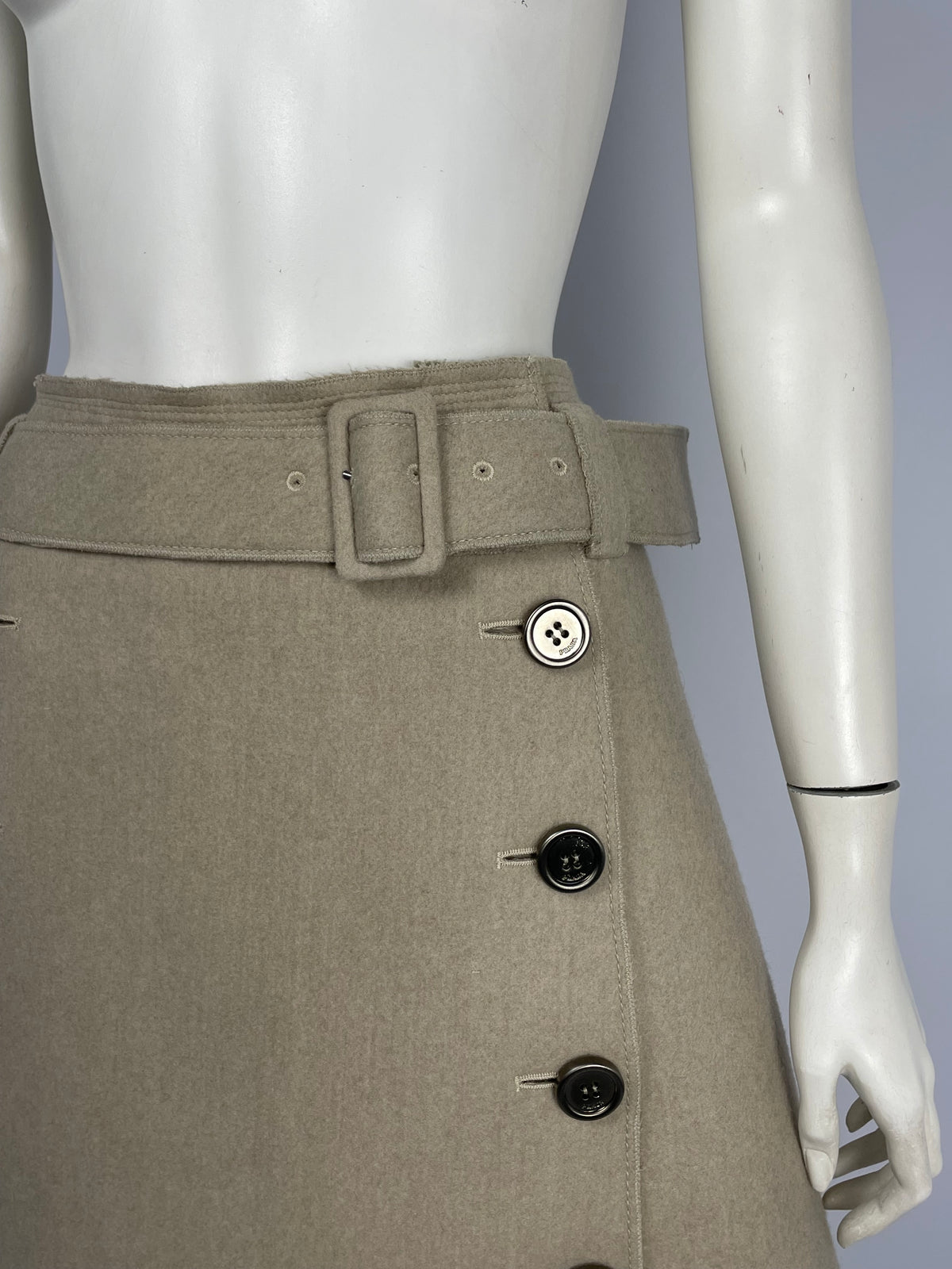 Prada 2006 wool belt mini skirt