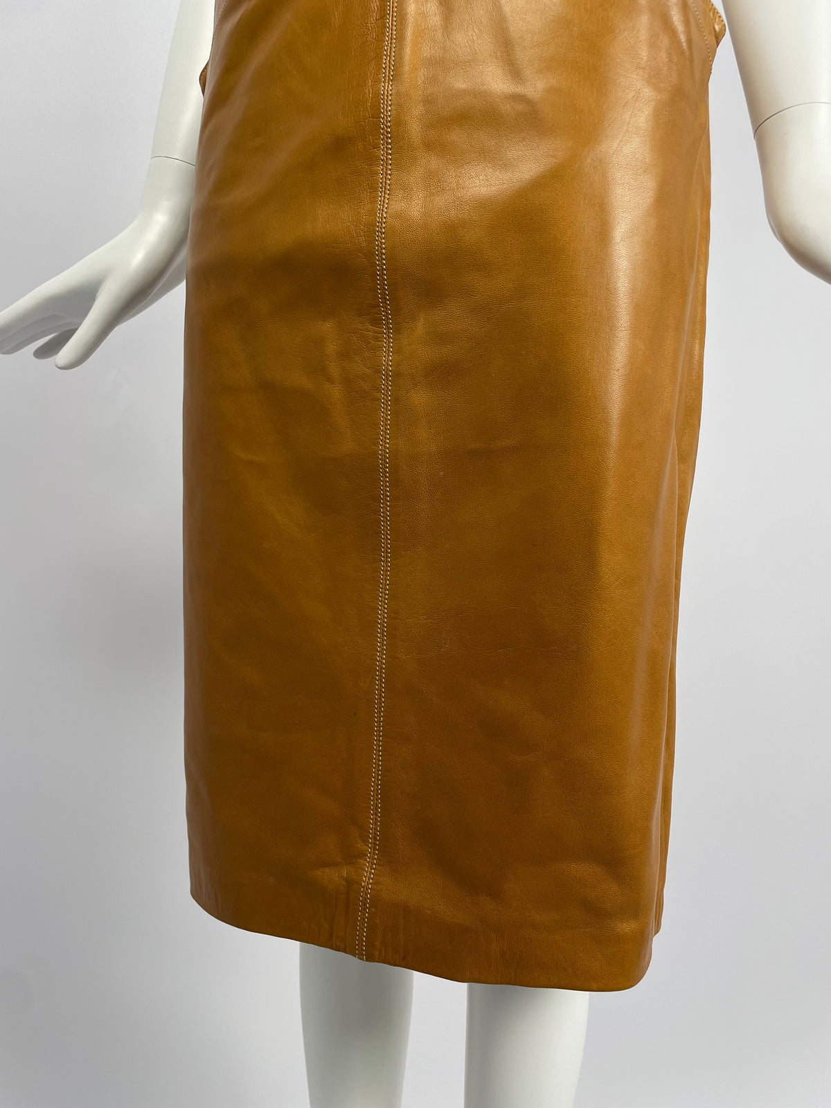 Claude Montana 1980's Ideal Cuirs leather skirt