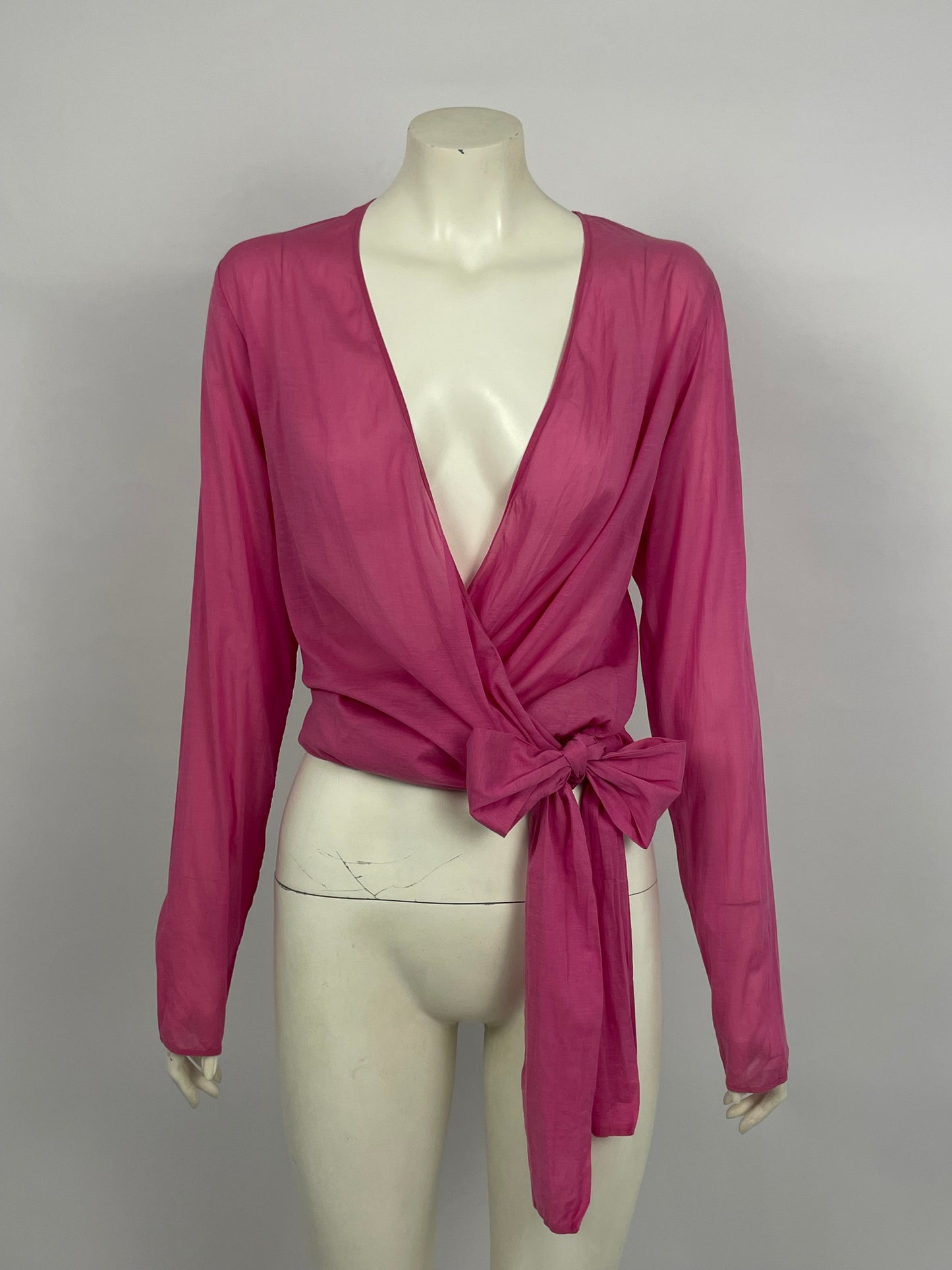 Dior 2000’s Pink linen tie blouse