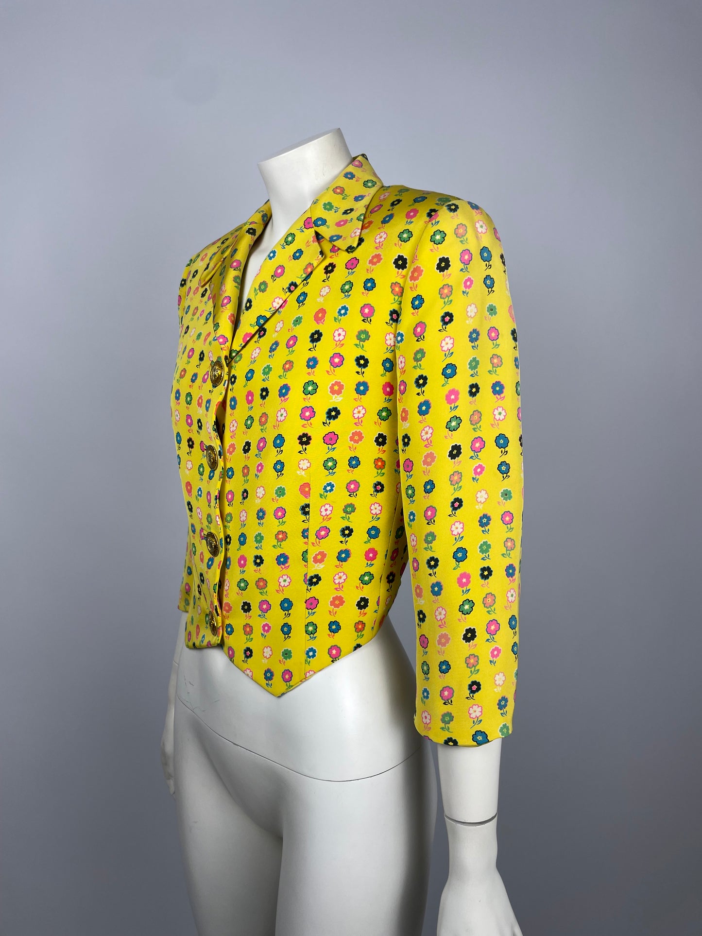 Gianni Versace S/S 1993 Flower Print Cropped blazer