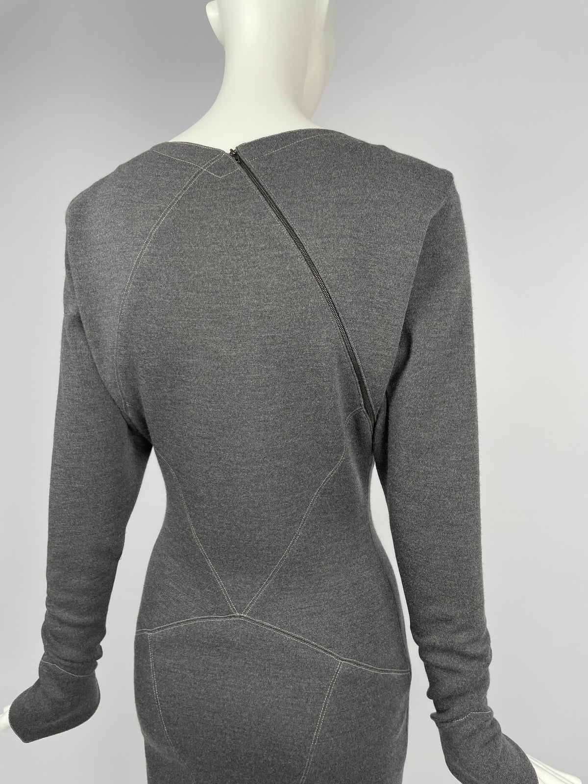 Alaia F/W 1983 asymmetrical zipper dress