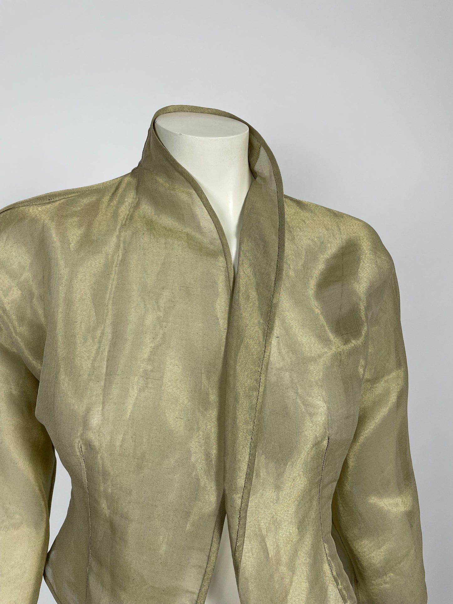 Lanvin 1990’s Silk twisted sleeves asymmetrical blouse