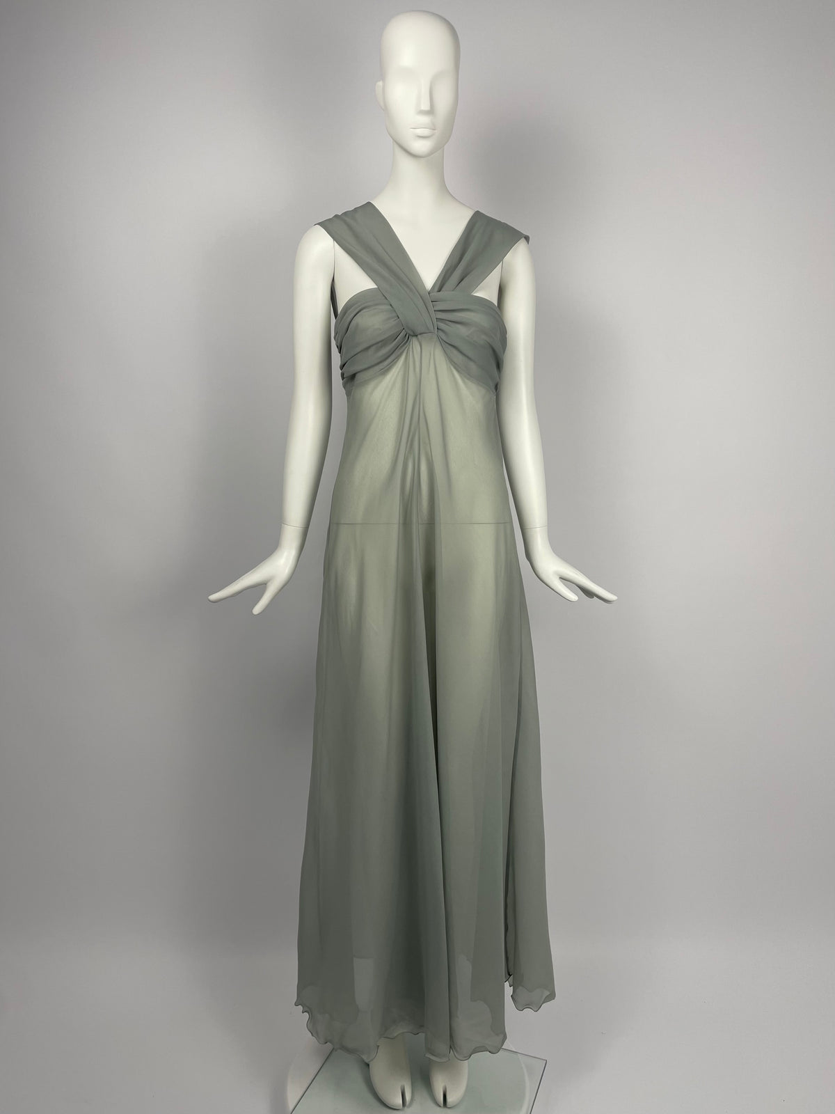 Dior 1980's gathered maxi dress
