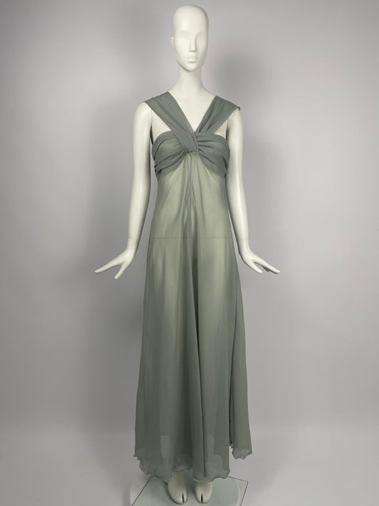 Dior 1980's gathered maxi dress