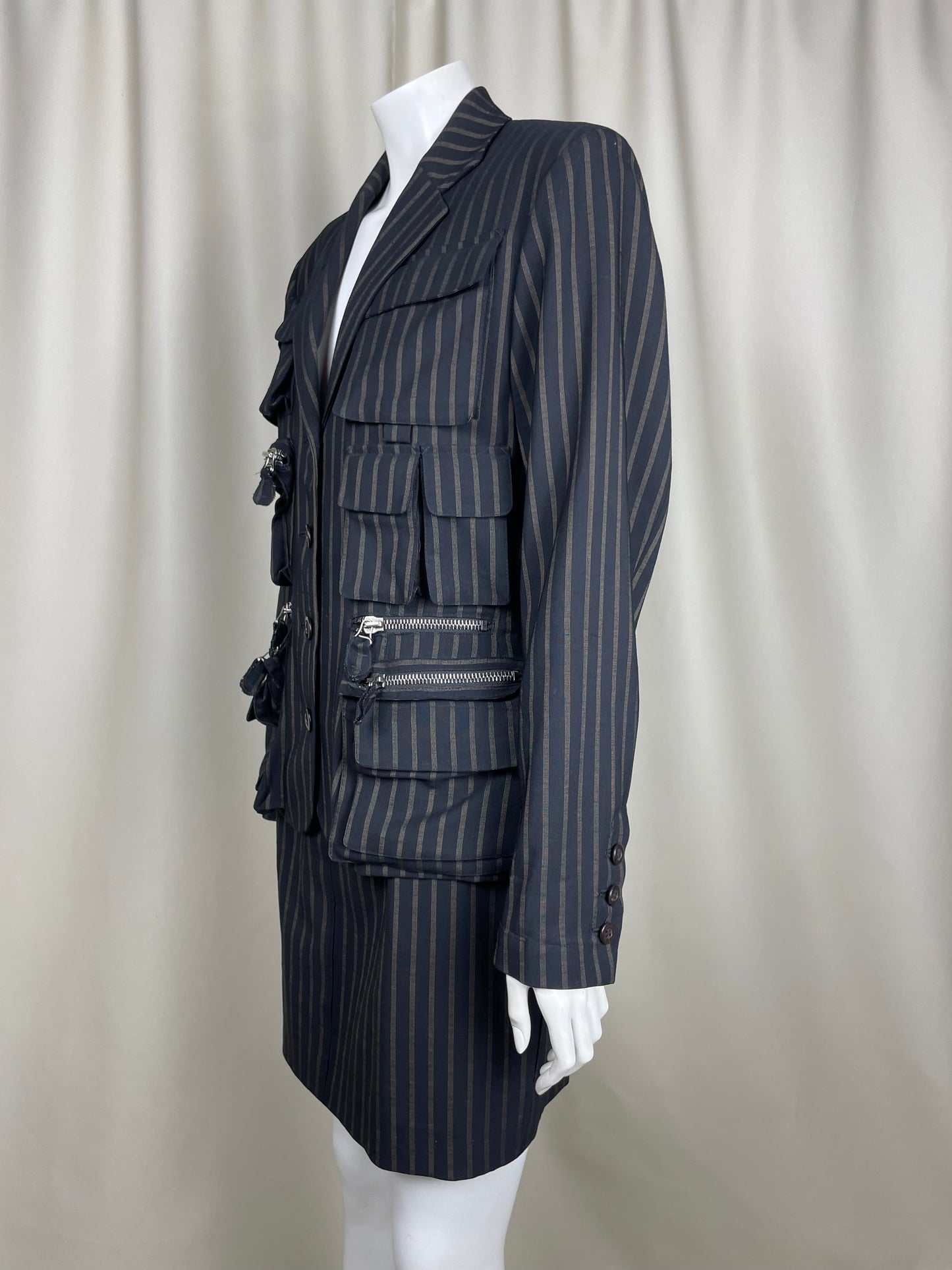 Jean Paul Gaultier S/S 1996 Cargo Pinstripe Set (M)