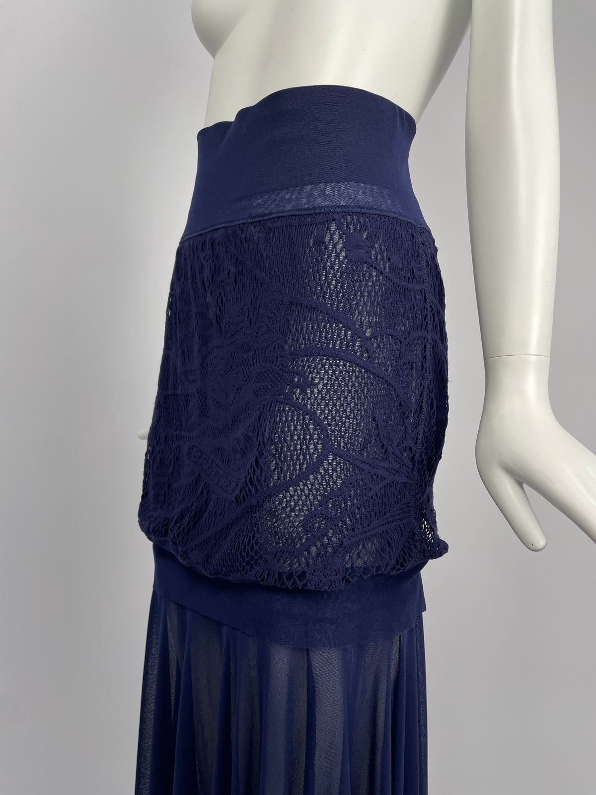 Jean Paul Gaultier S/S 2008 laser cut maxi skirt