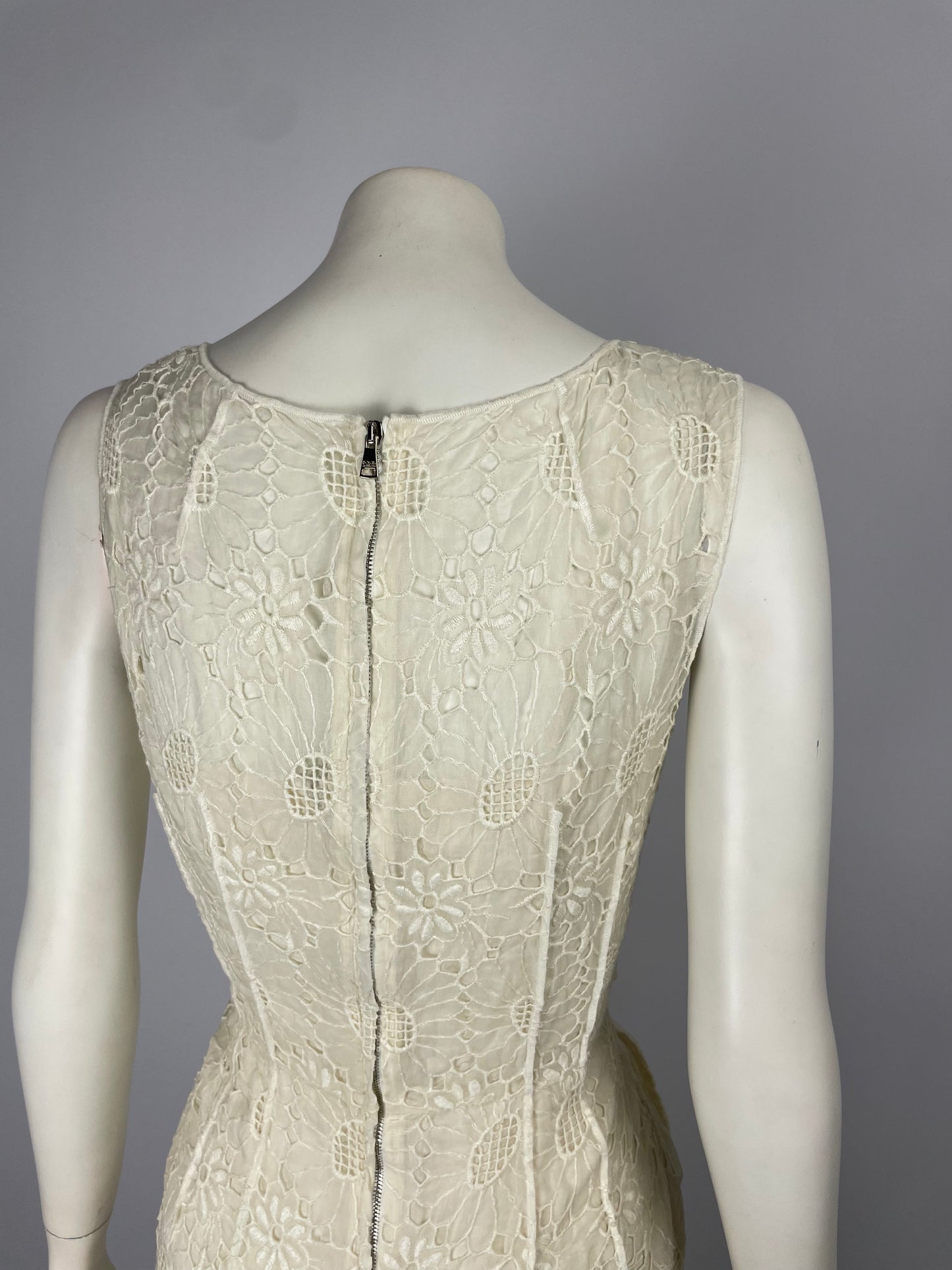 Dolce & Gabbana Cream Jacquard Lace Dress