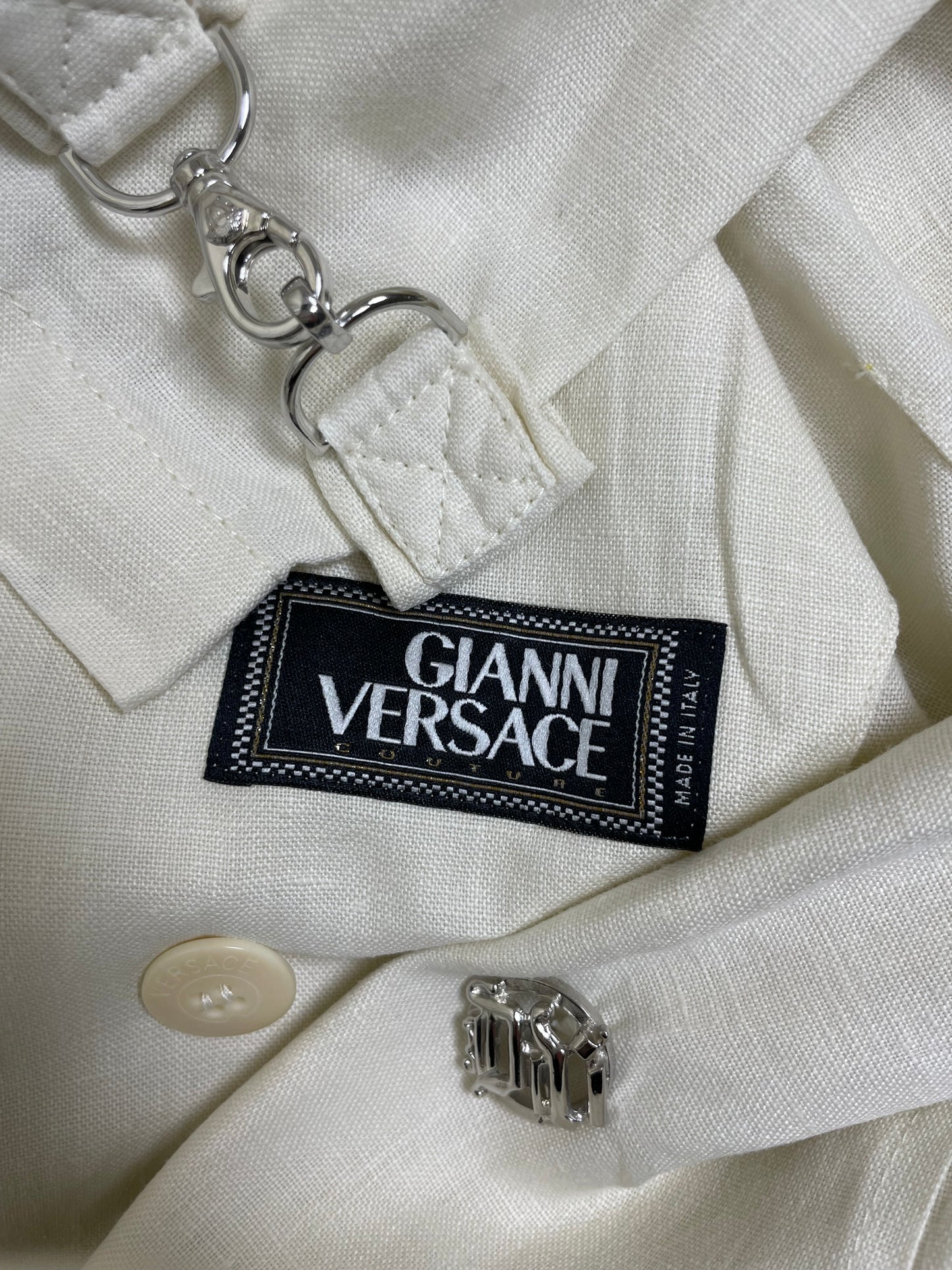 Gianni Versace 1990’s Linen Safari Coat
