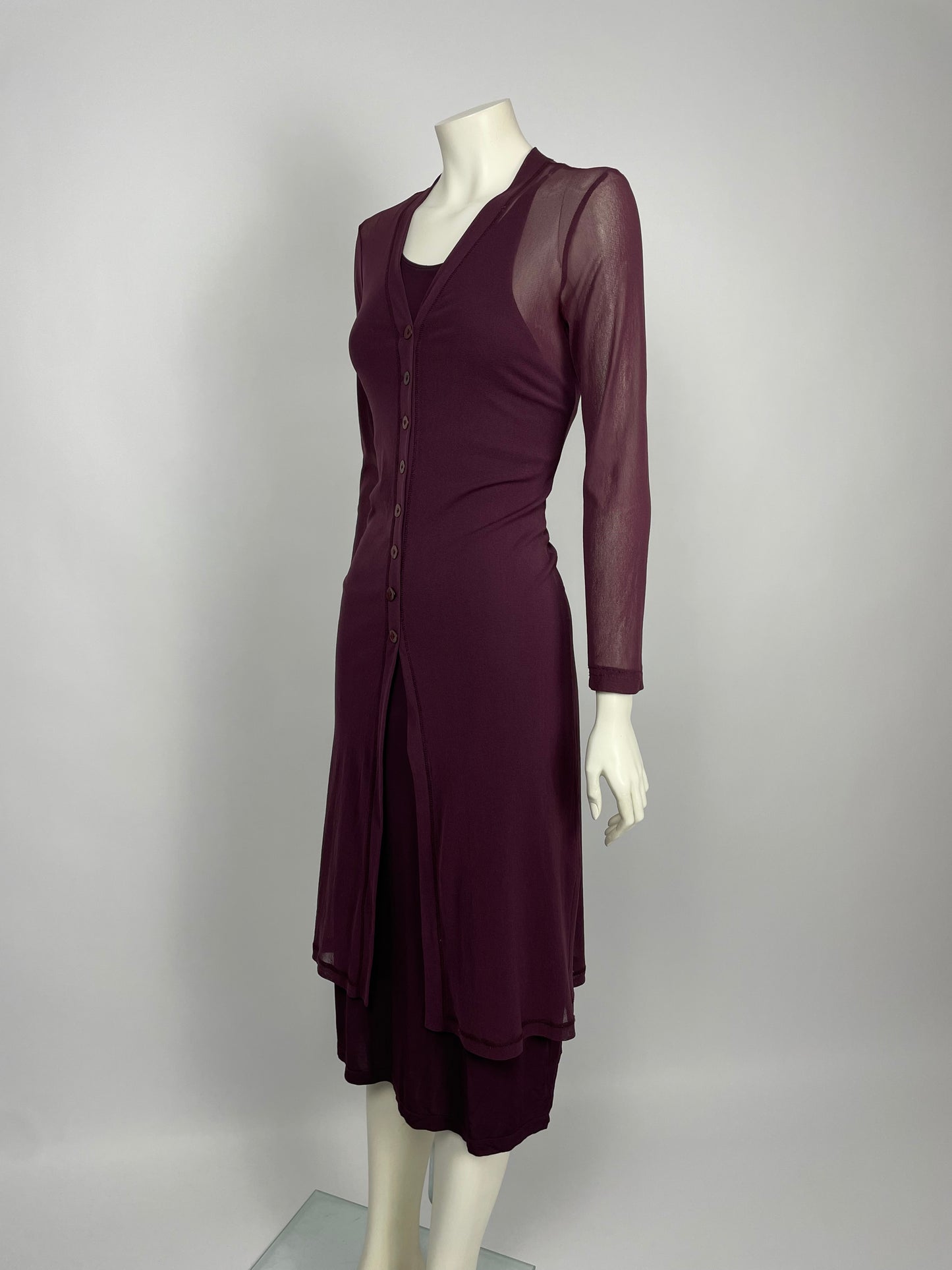 Plein Sud 1990's maxi dress and cardigan set.