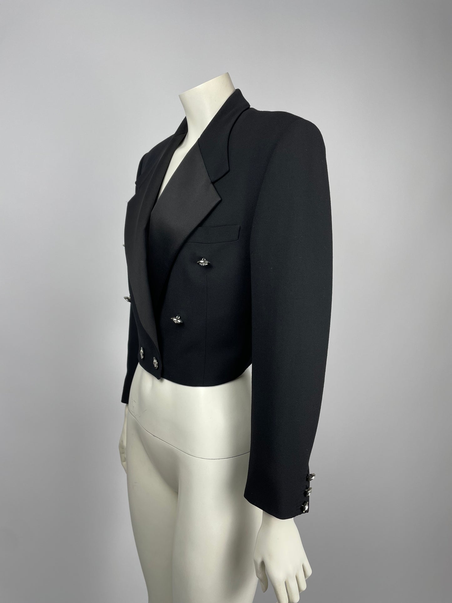 Gianni Versace S/S 1989 Cropped Tuxedo Blazer