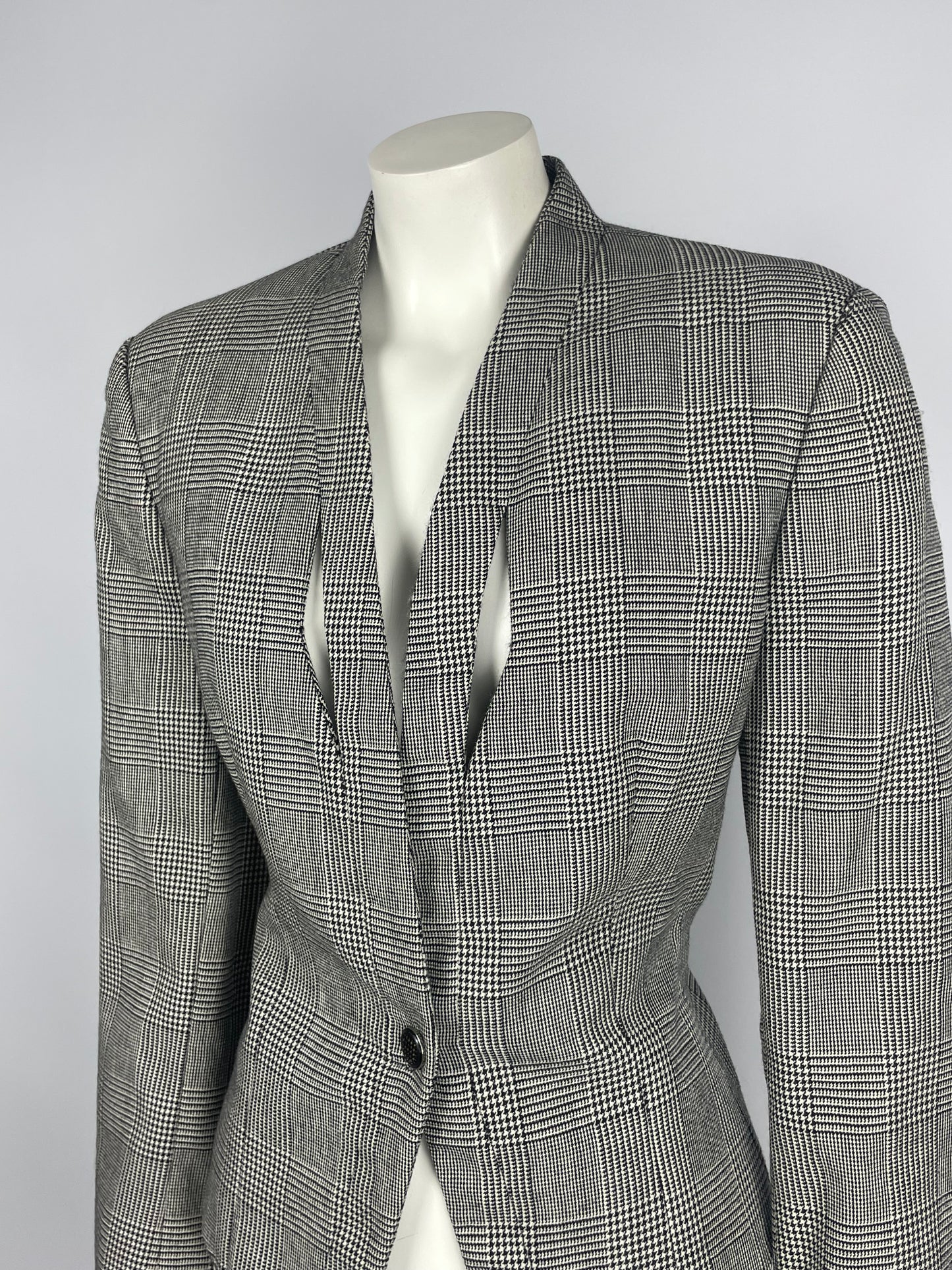 Gianni Versace F/W 1989 Houndstooth Cropped Blazer