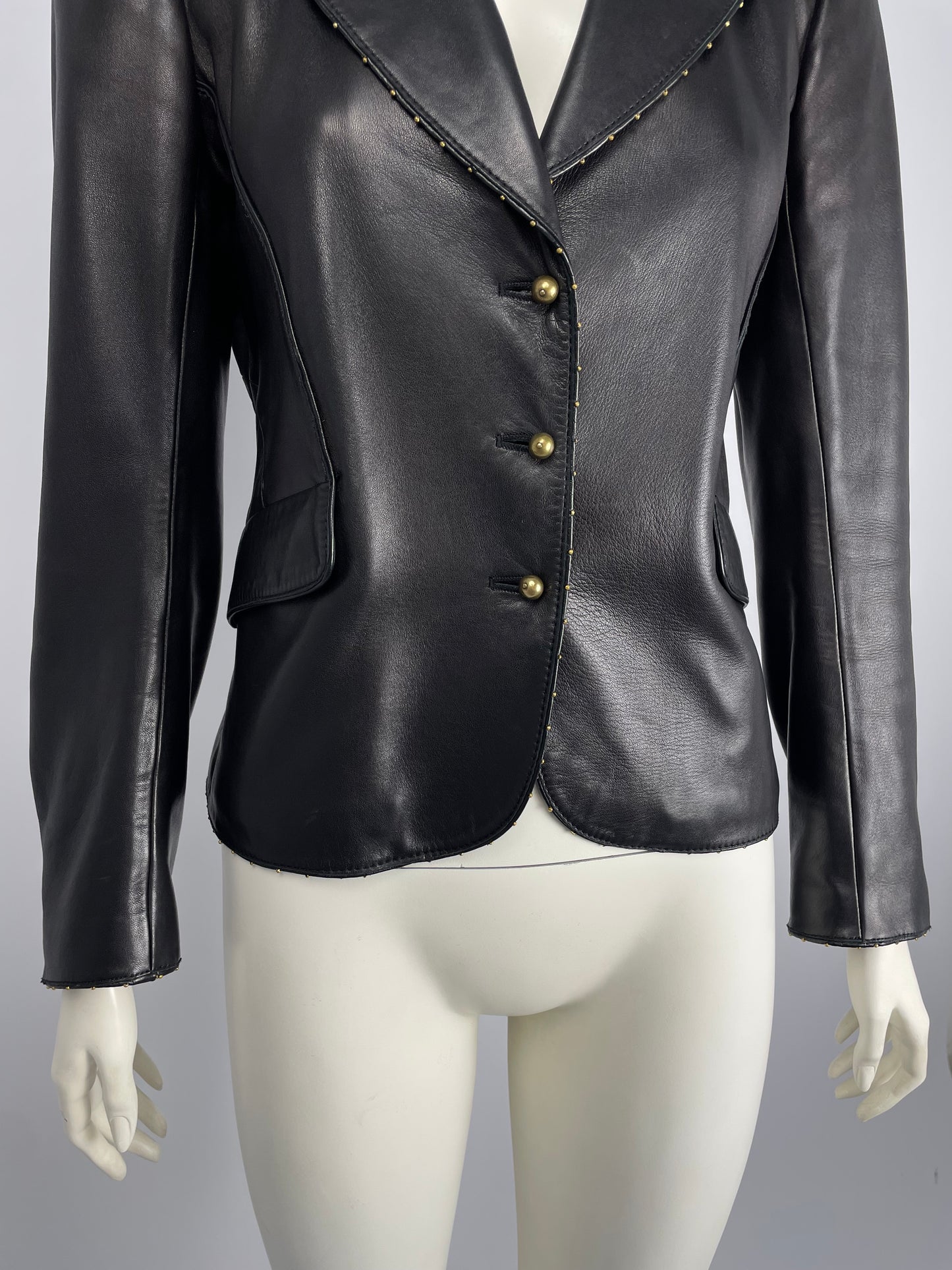 Roberto Cavalli F/W 2004 leather studded jacket. &nbsp;