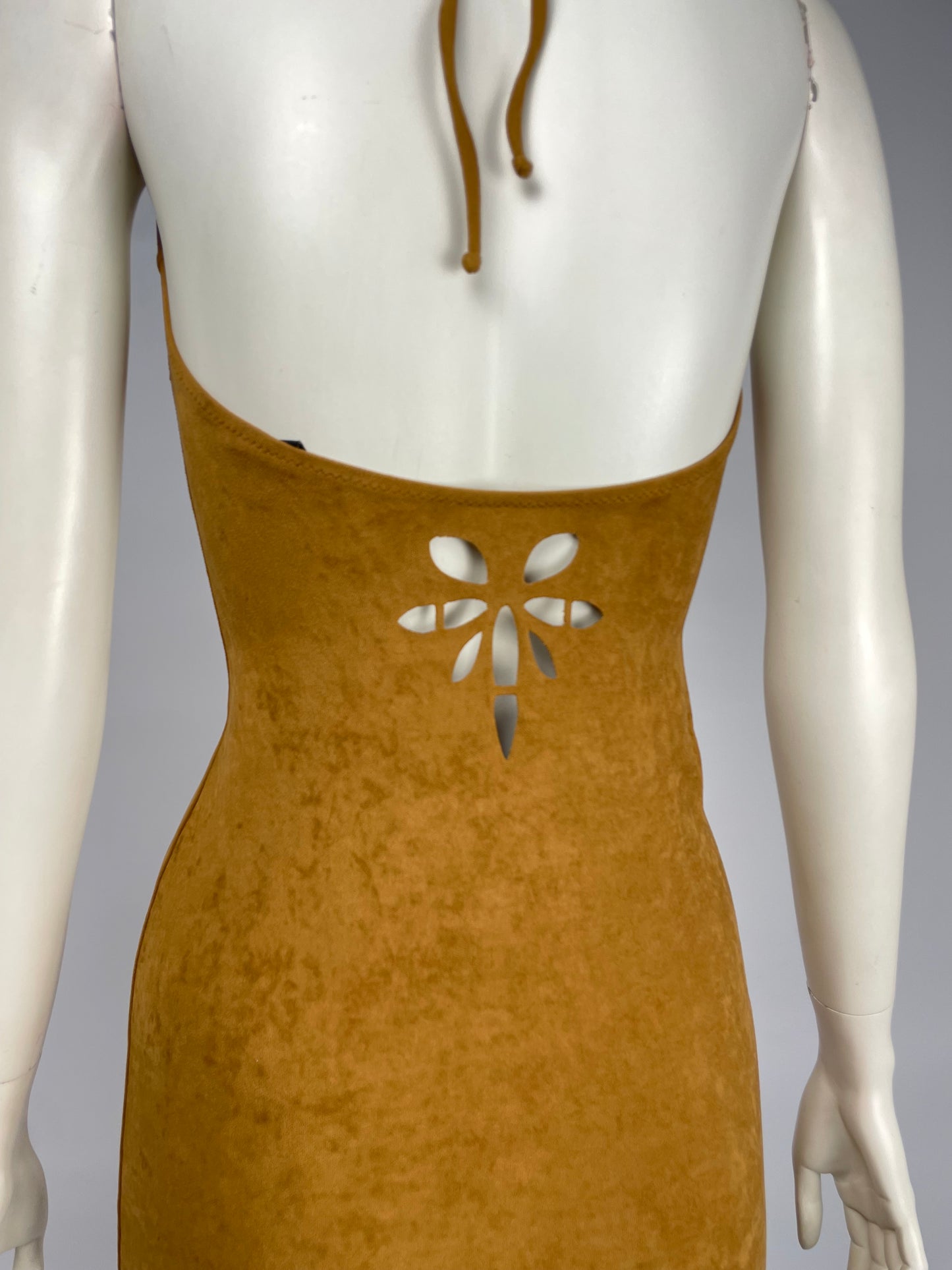 Gai Mattiolo 1990’s velour halter neck dress