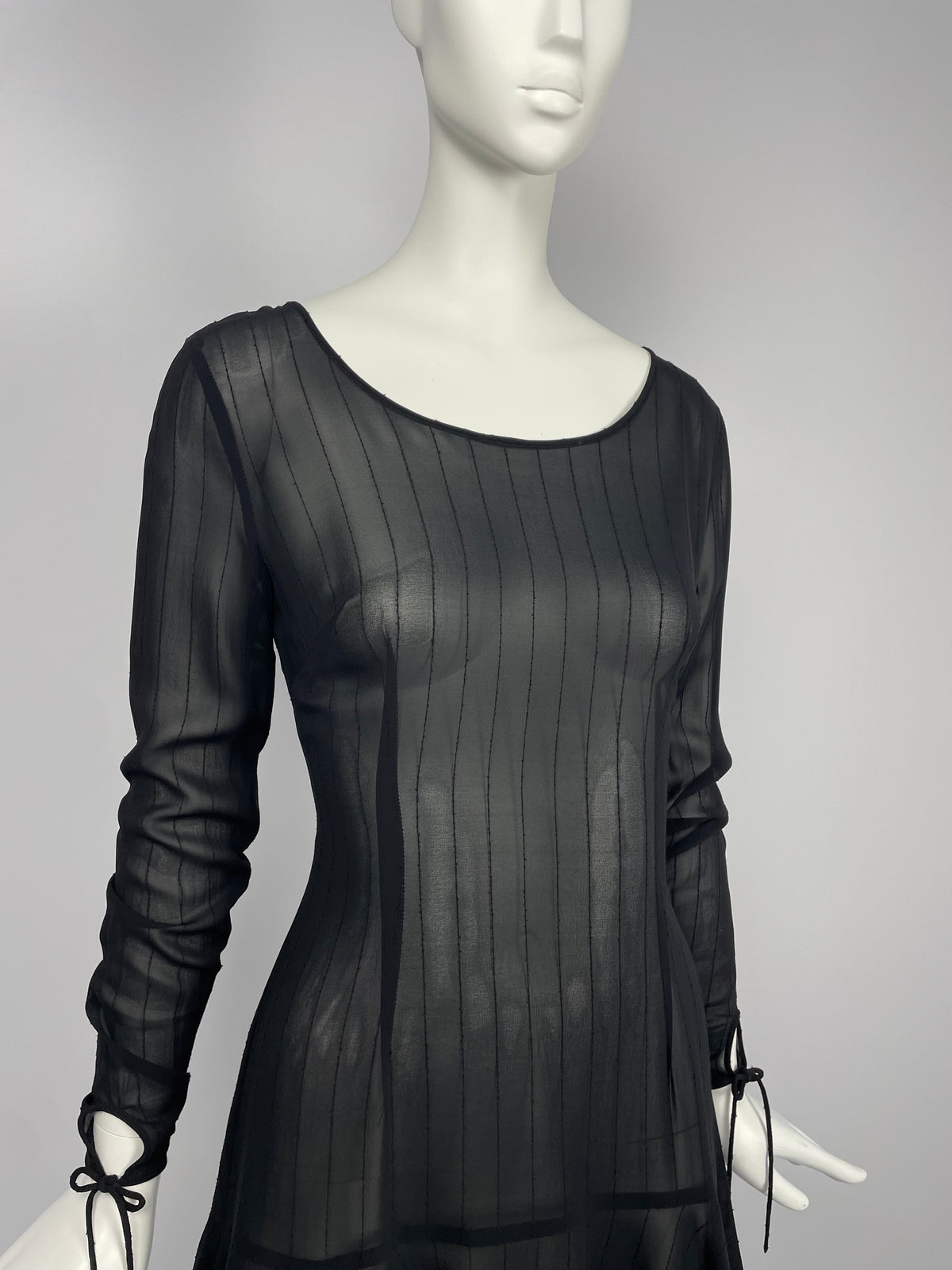 Dolce & Gabbana early 1990's black wide neckline mini dress