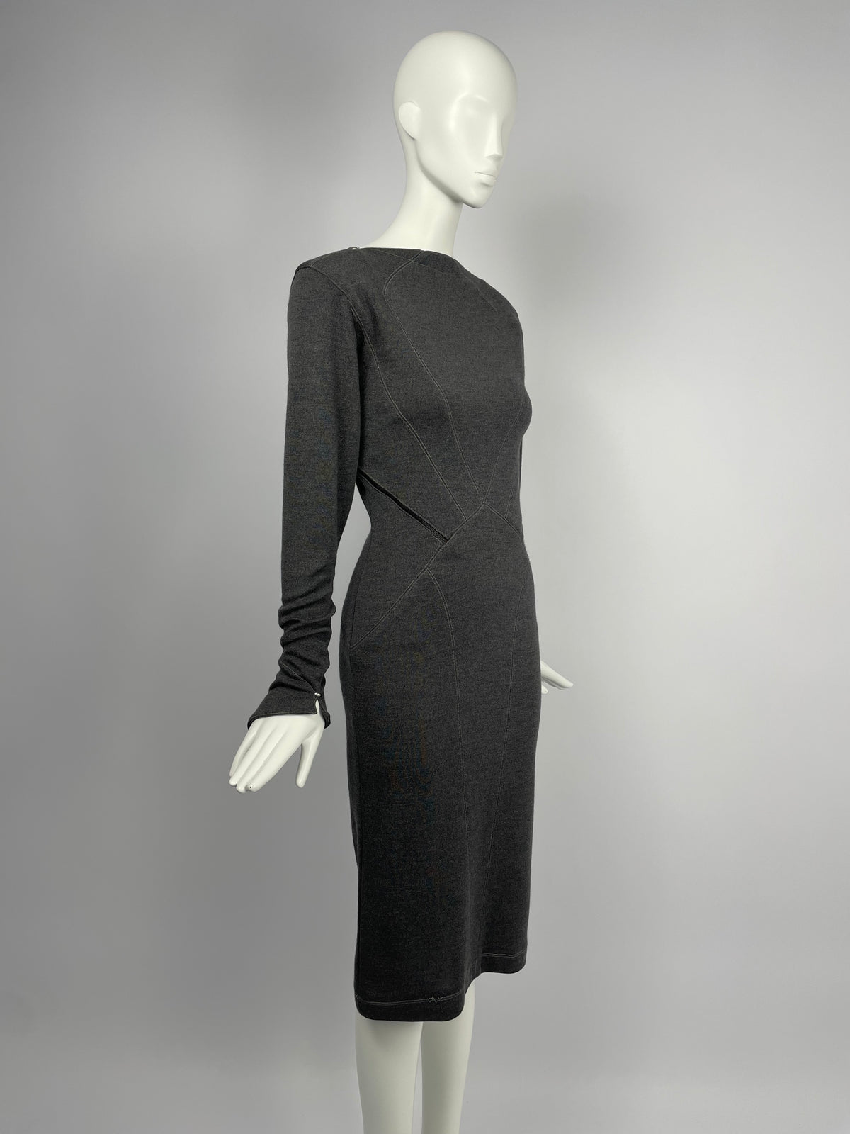 Alaia F/W 1983 asymmetrical zipper dress