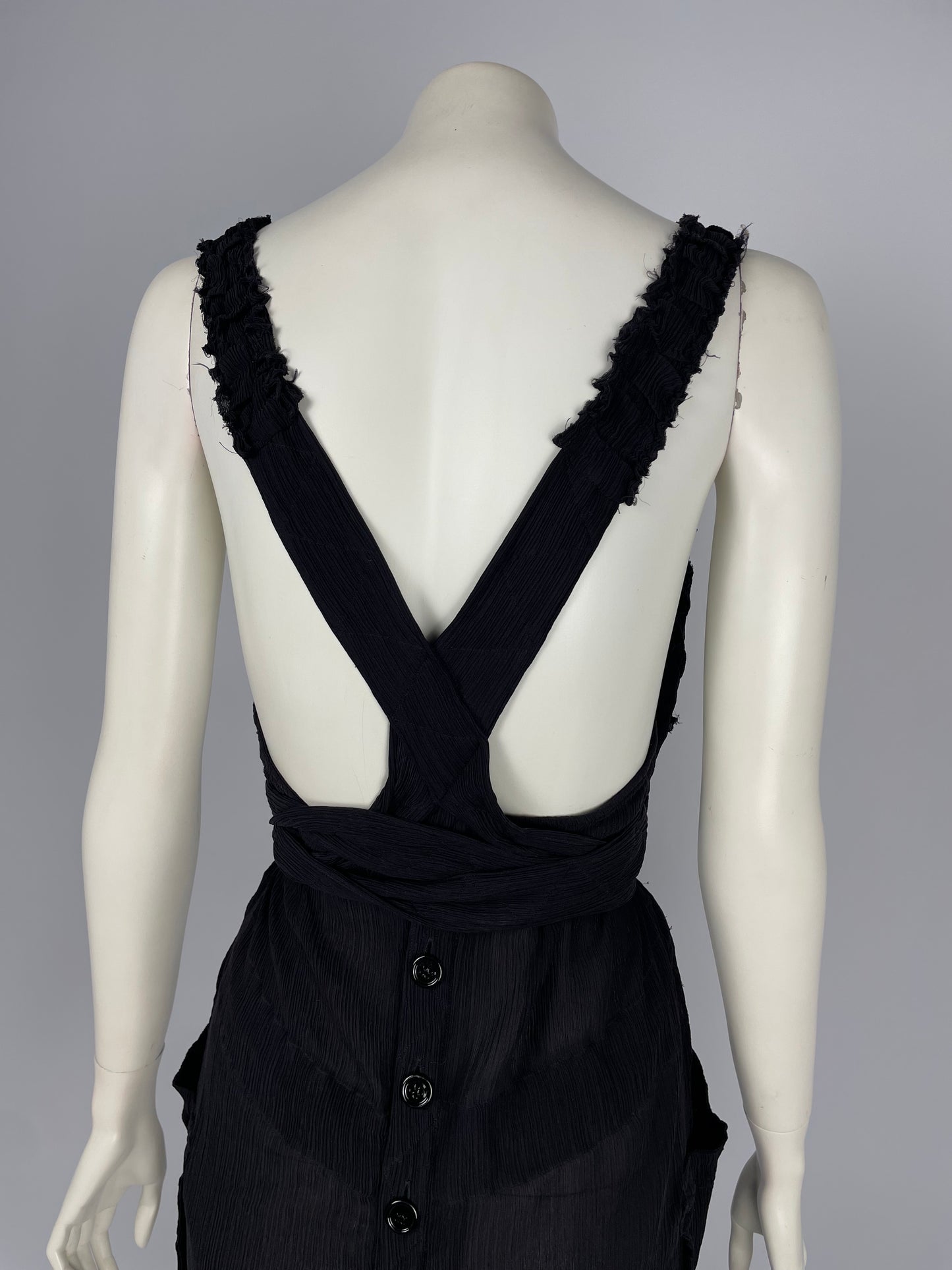 Saint Laurent 2000’s bondage wrinkled mini dress.