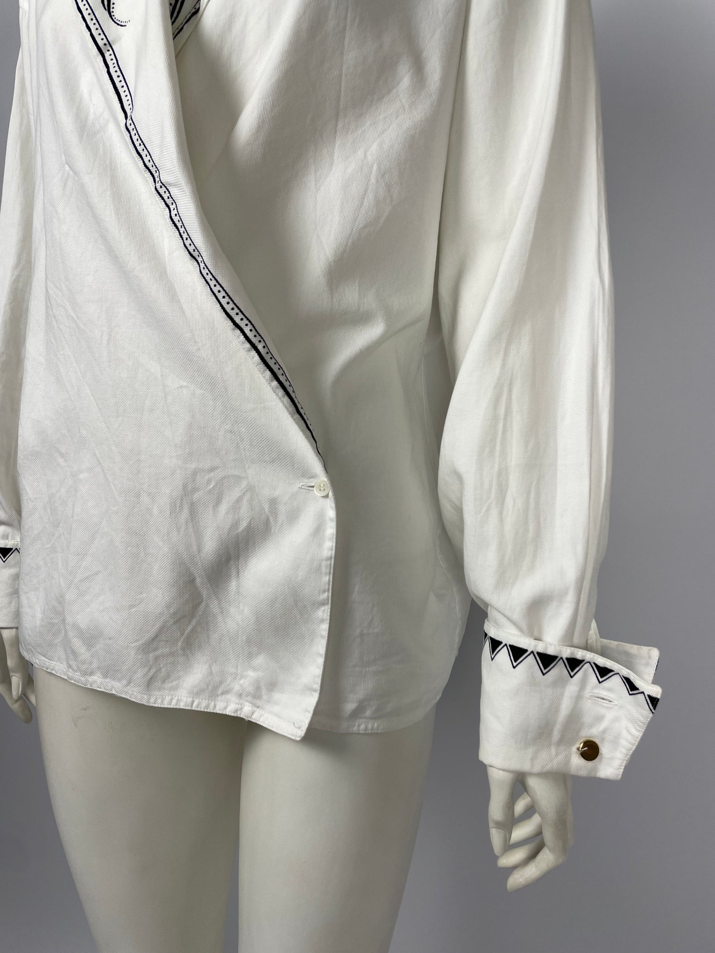 Gianni Versace Couture S/S 1989 tribal print chemise.