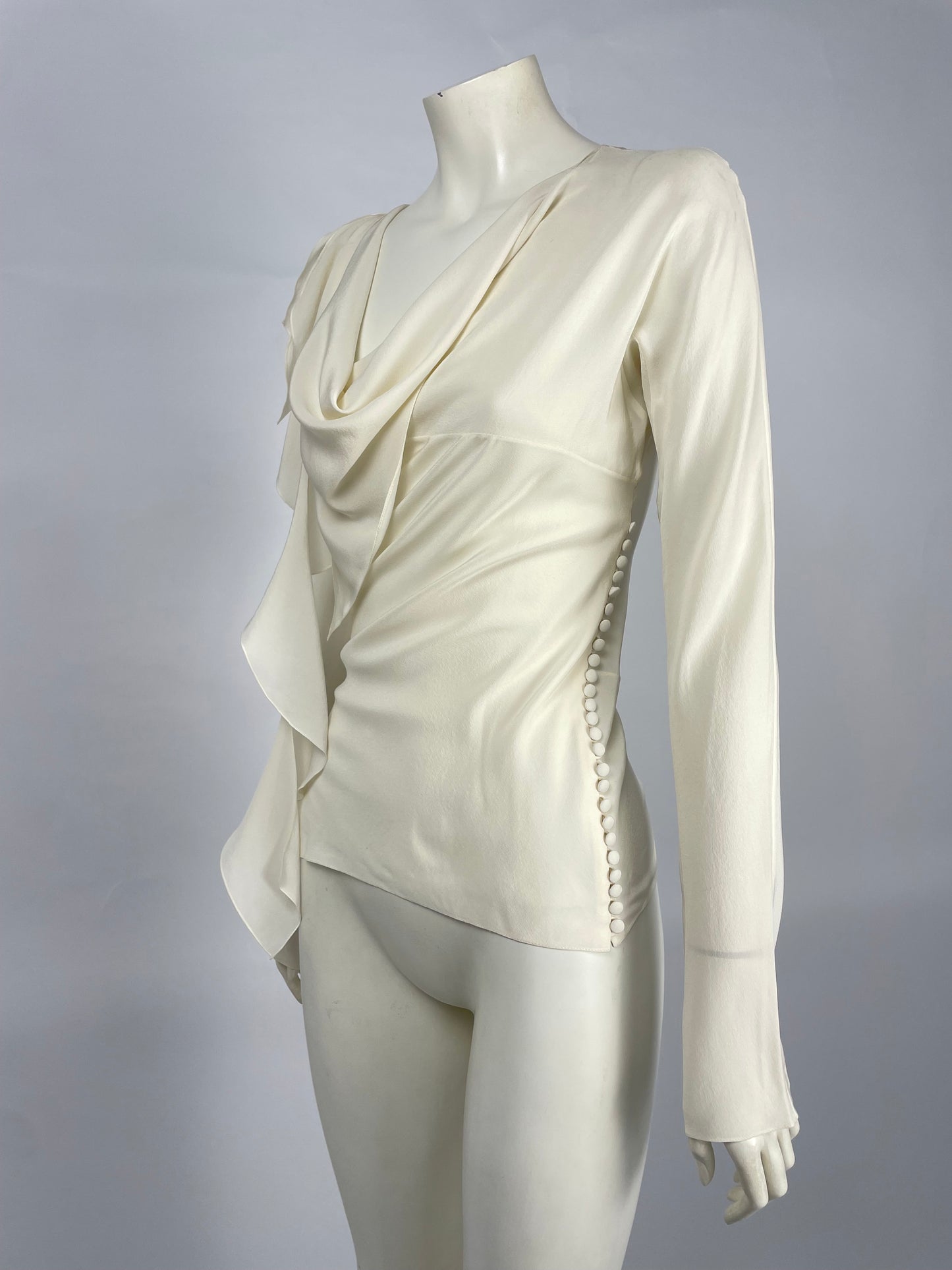 Dior by John Galliano S/S 2006 silk ruffle blouse