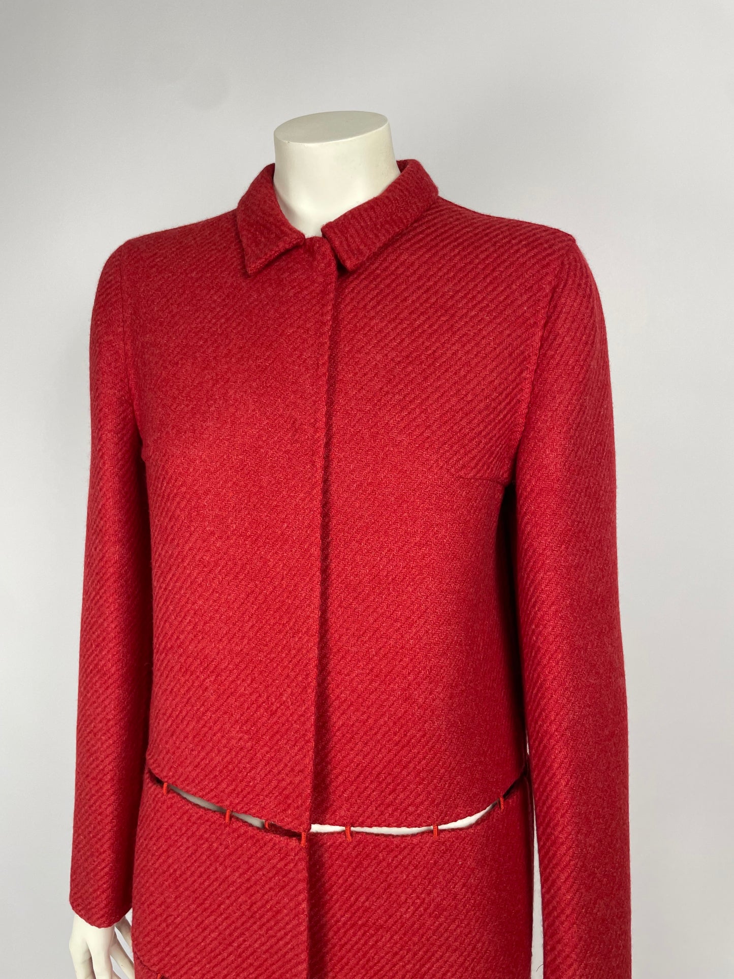 Prada F/W 1998 Chain Stitch Wool Coat