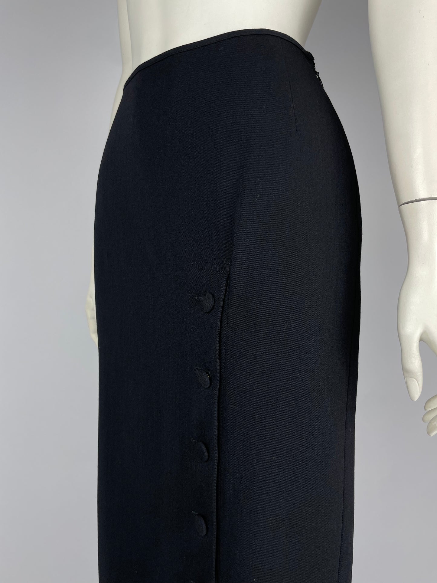 Jean Paul Gaultier wool button up maxi skirt