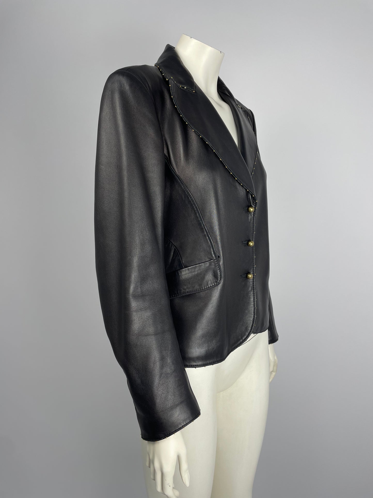 Roberto Cavalli F/W 2004 leather studded jacket. &nbsp;