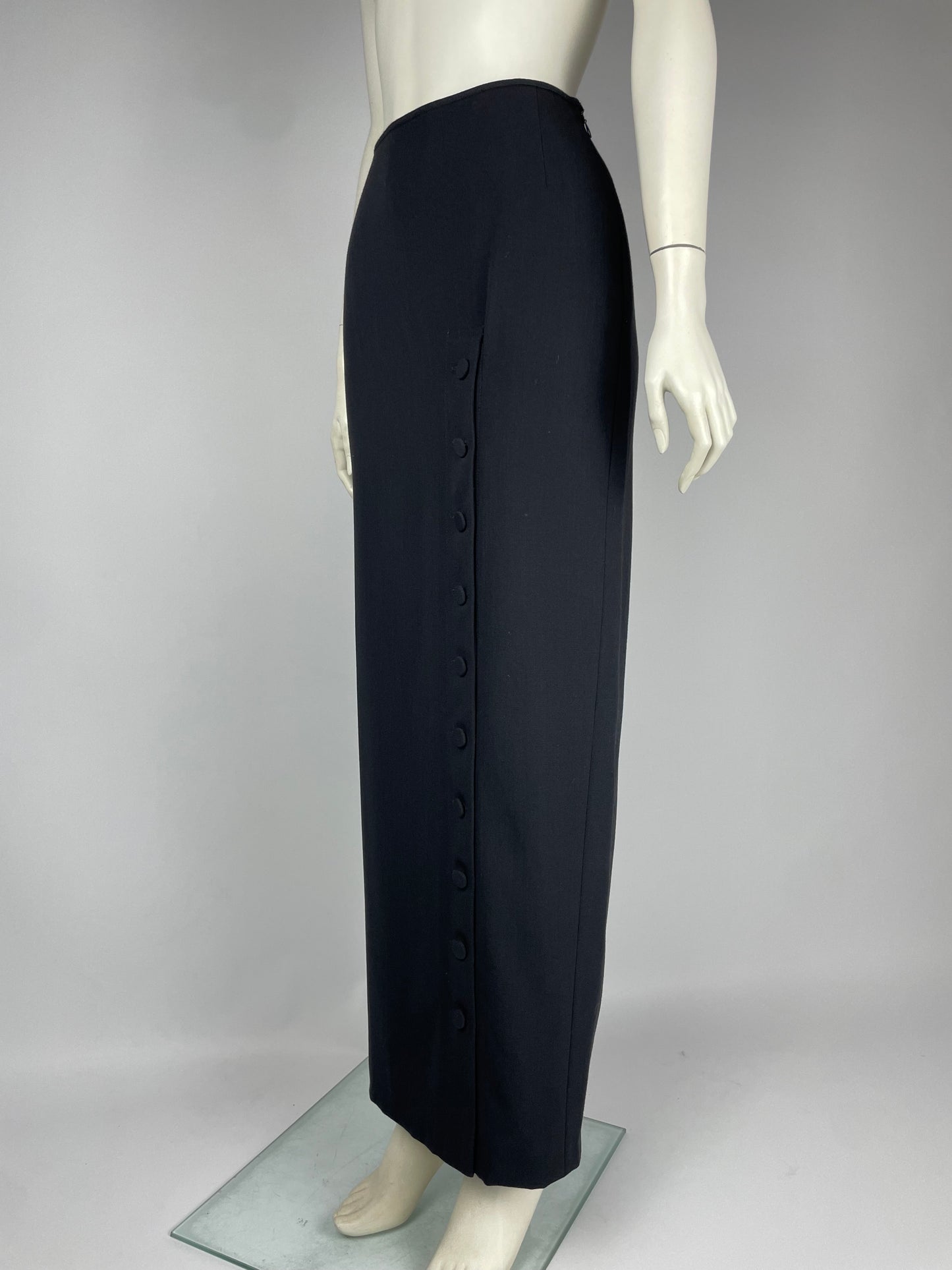 Jean Paul Gaultier wool button up maxi skirt