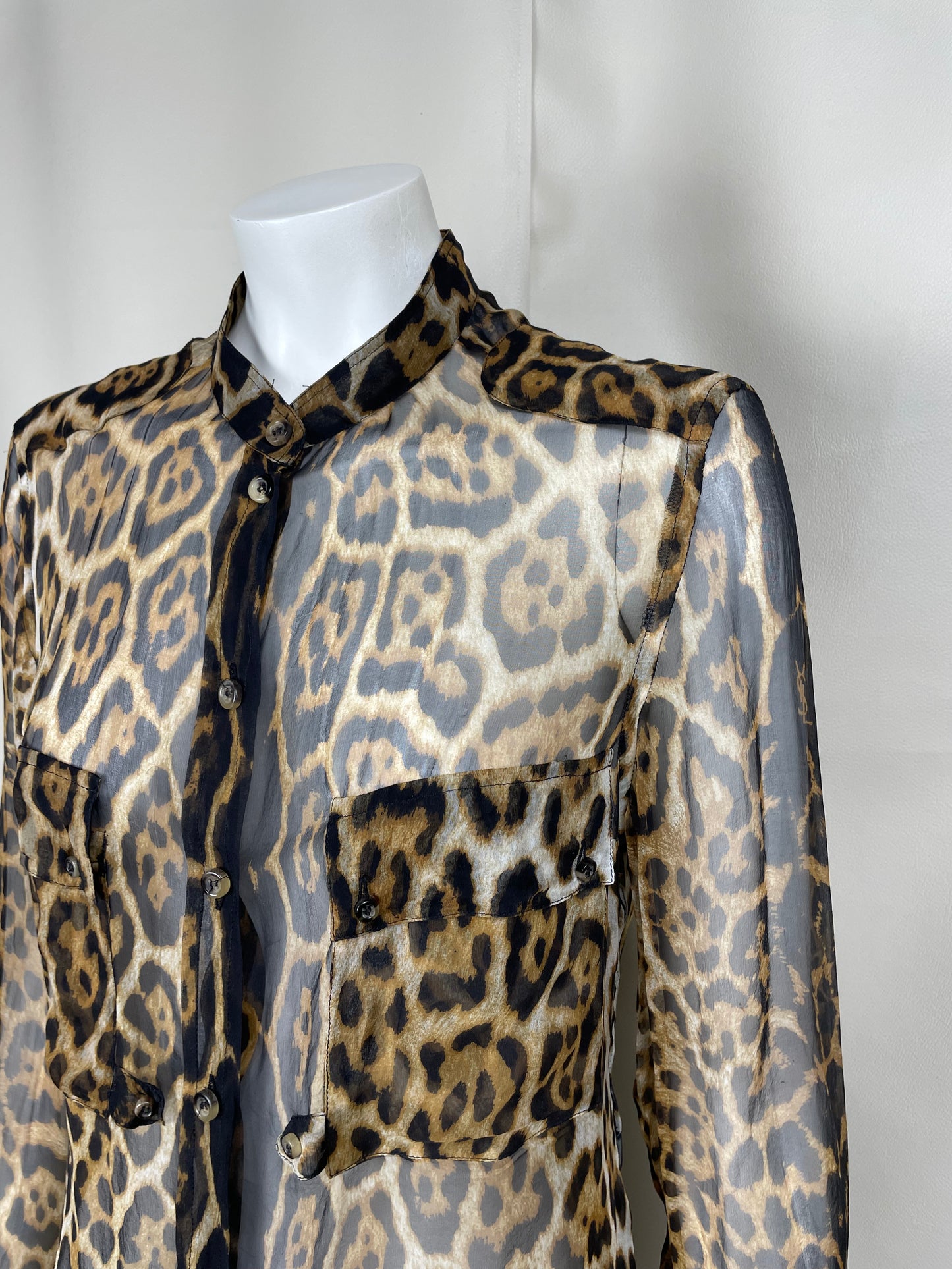 Yves Saint Laurent Leopard Print Shirt. (M)