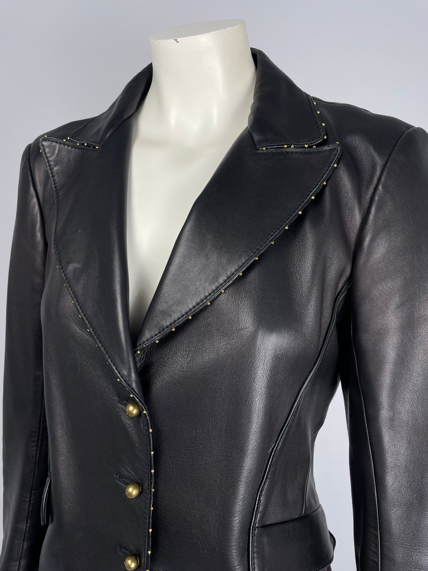 Roberto Cavalli F/W 2004 leather studded jacket. &nbsp;