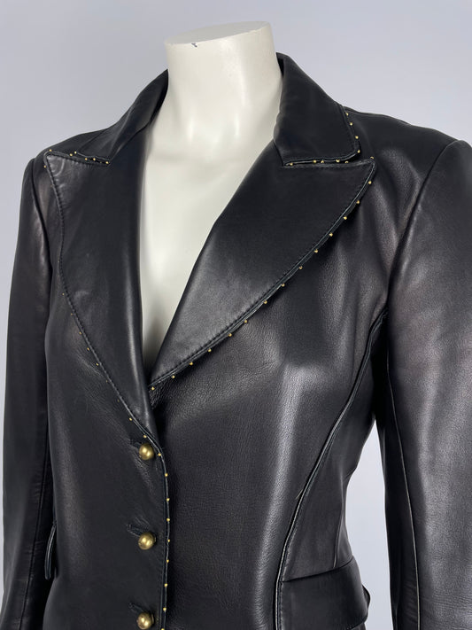 Roberto Cavalli F/W 2004 leather studded jacket. &nbsp;