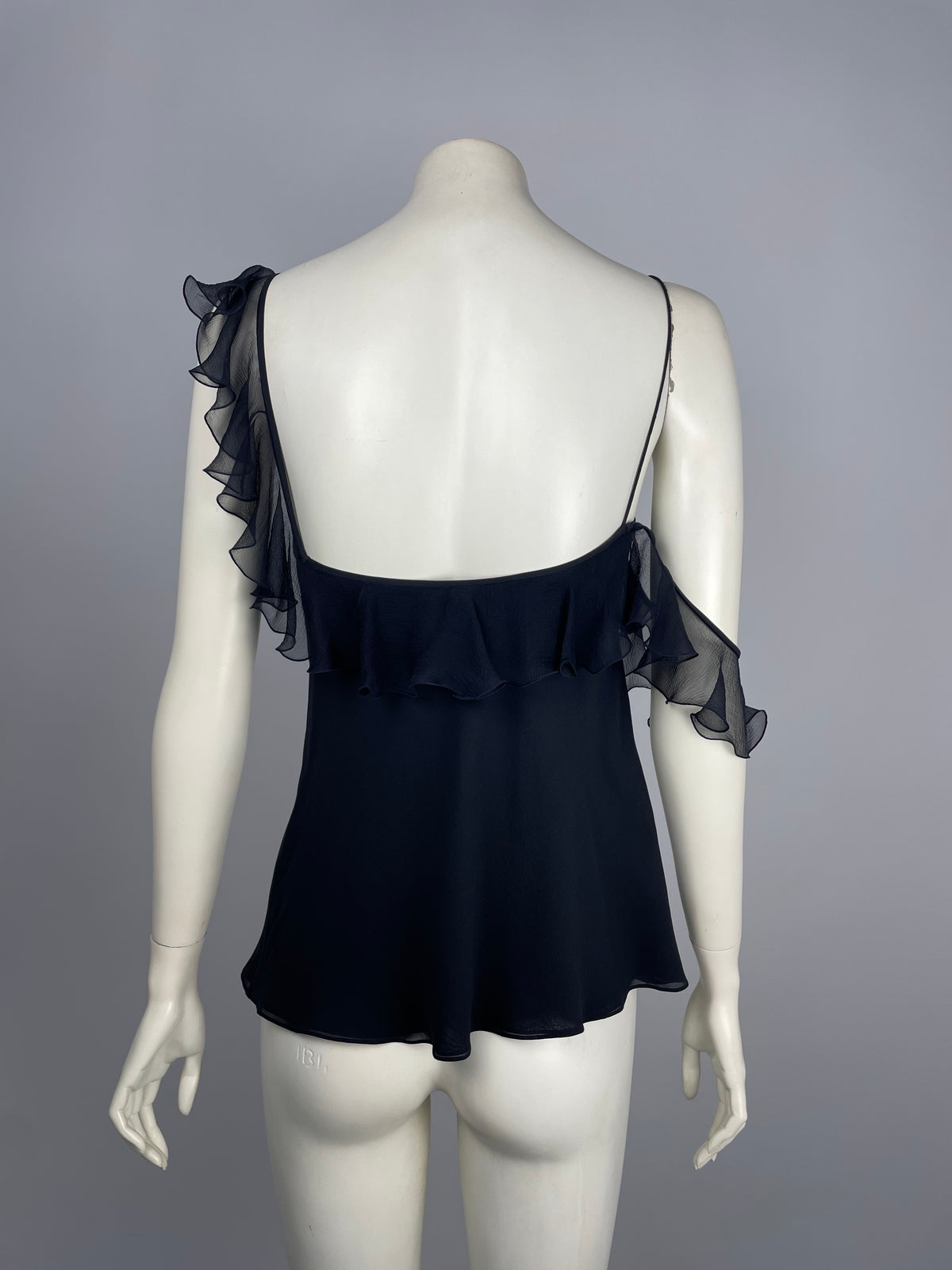 Dior by John Galliano S/S 2004 ruffled asymmetrical top.