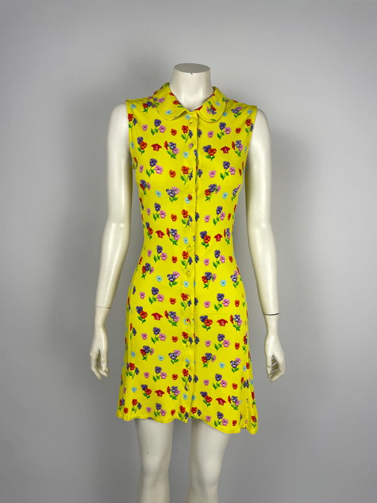 Gianni Versace S/S 1996 yellow button up dress.
