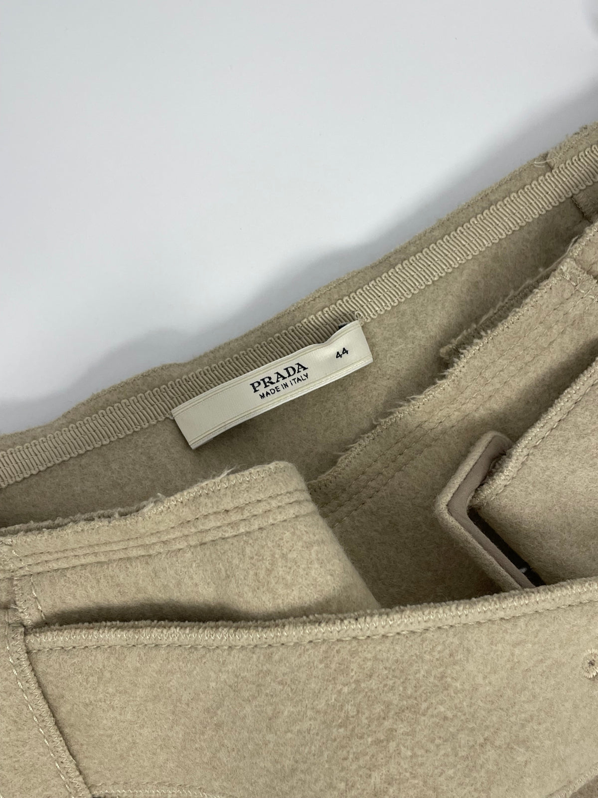 Prada 2006 wool belt mini skirt