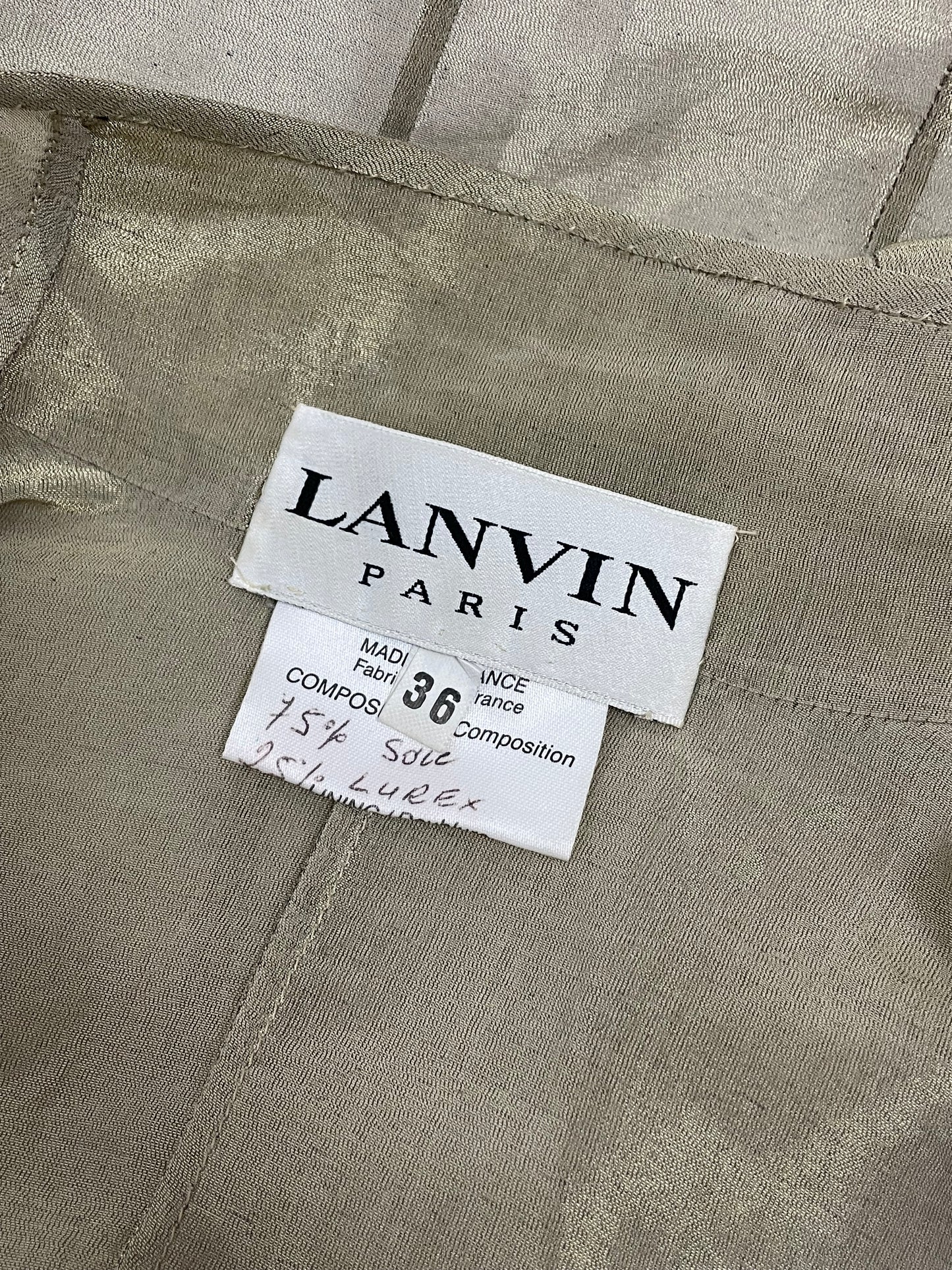 Lanvin 1990’s Silk twisted sleeves asymmetrical blouse