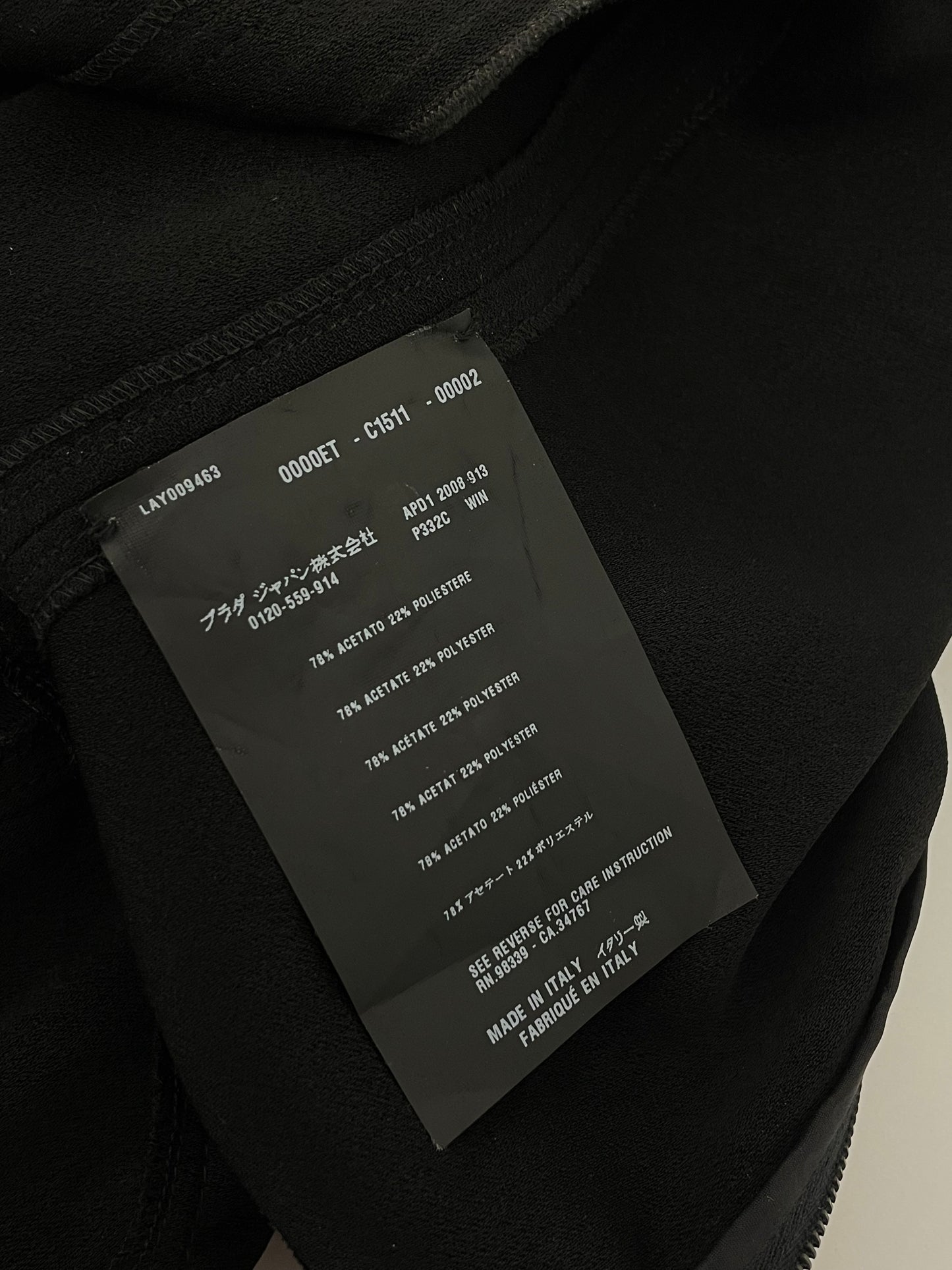 Prada 2008 V - neck deconstructed dress.
