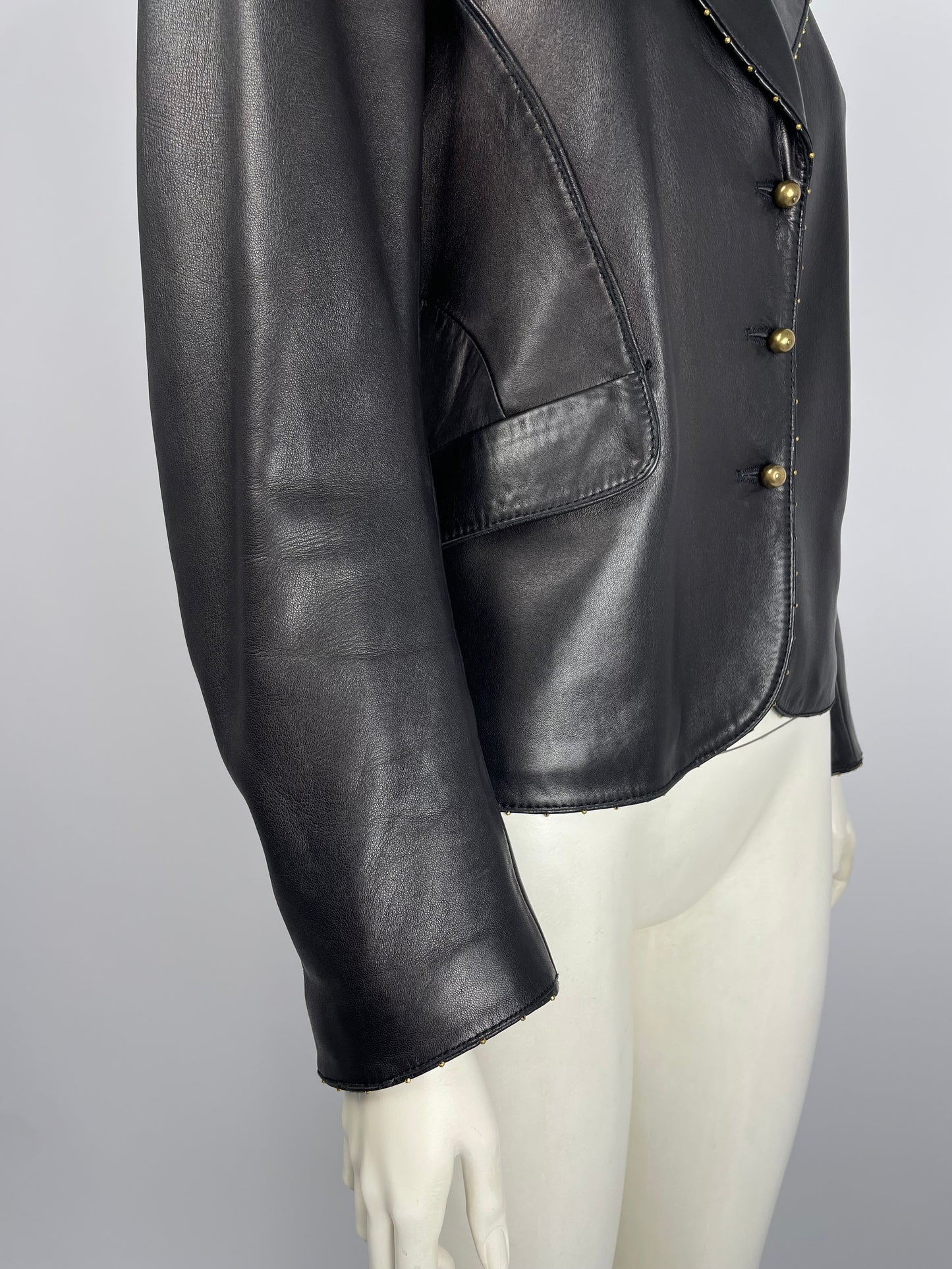 Roberto Cavalli F/W 2004 leather studded jacket. &nbsp;