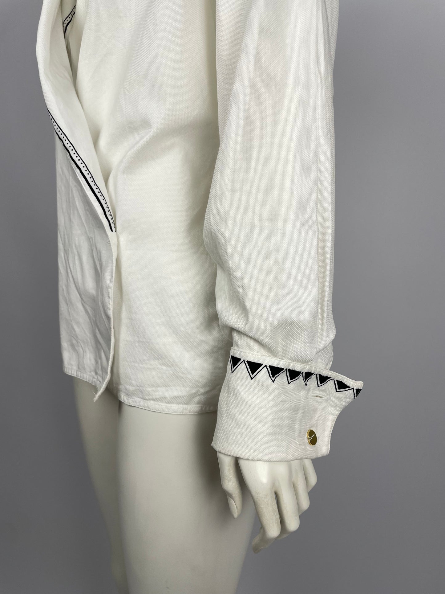 Gianni Versace Couture S/S 1989 tribal print chemise.