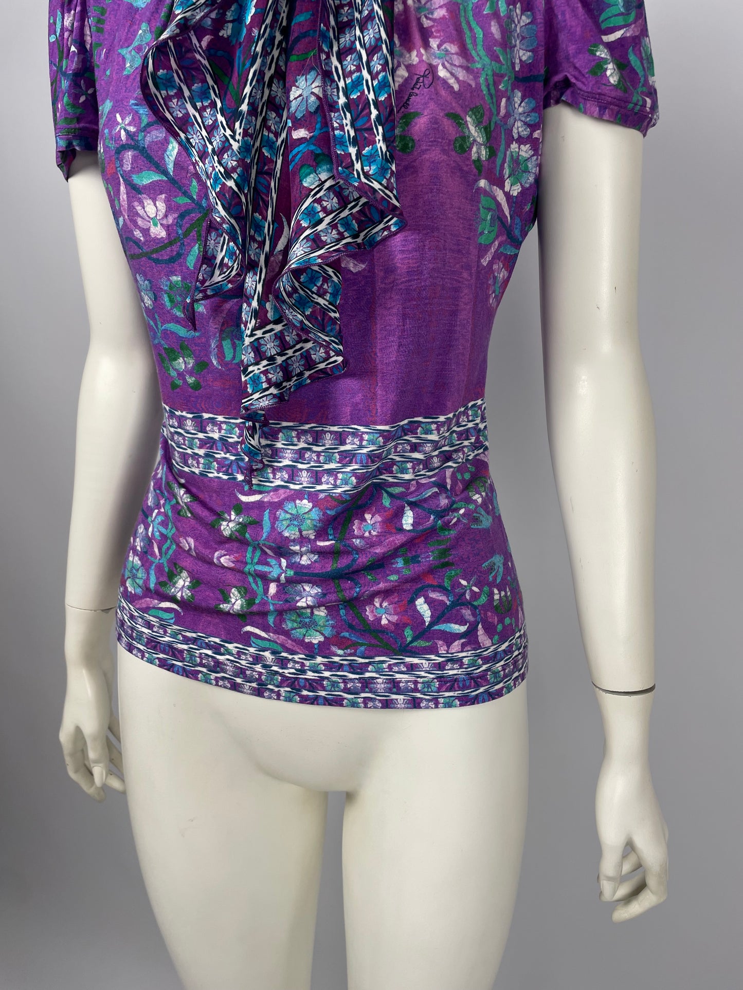Roberto Cavalli 2008 flower print scarf blouse