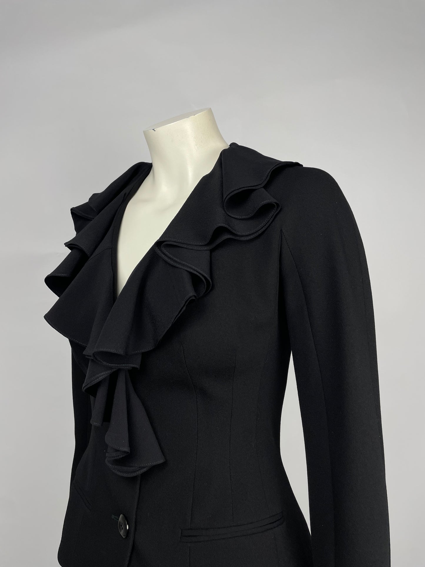 Dior by John Galliano S/S 2008 ruffle neckline bar jacket