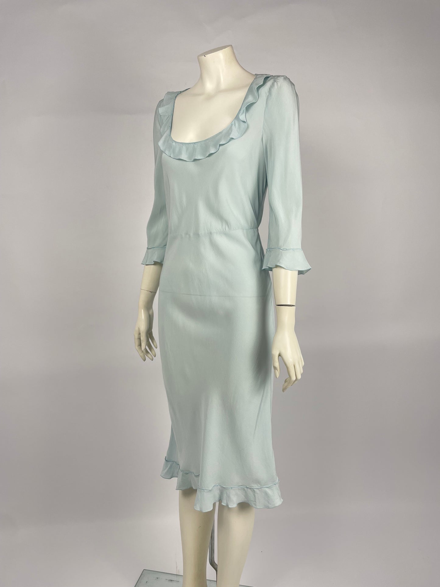 Prada 1990’s bias cut flared maxi dress