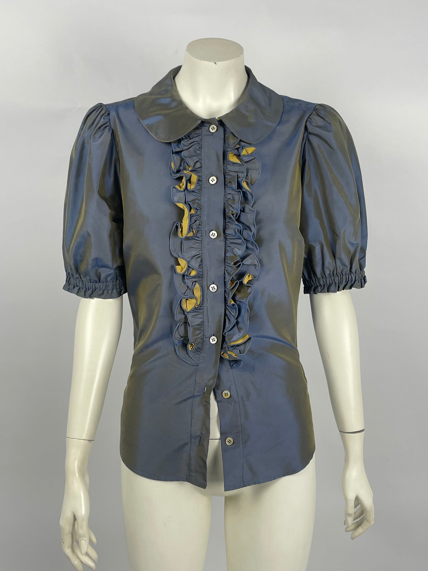 Moschino 2000’s Couture Satin ruffled shirt