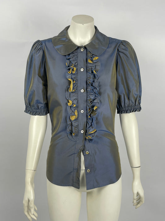 Moschino 2000’s Couture Satin ruffled shirt