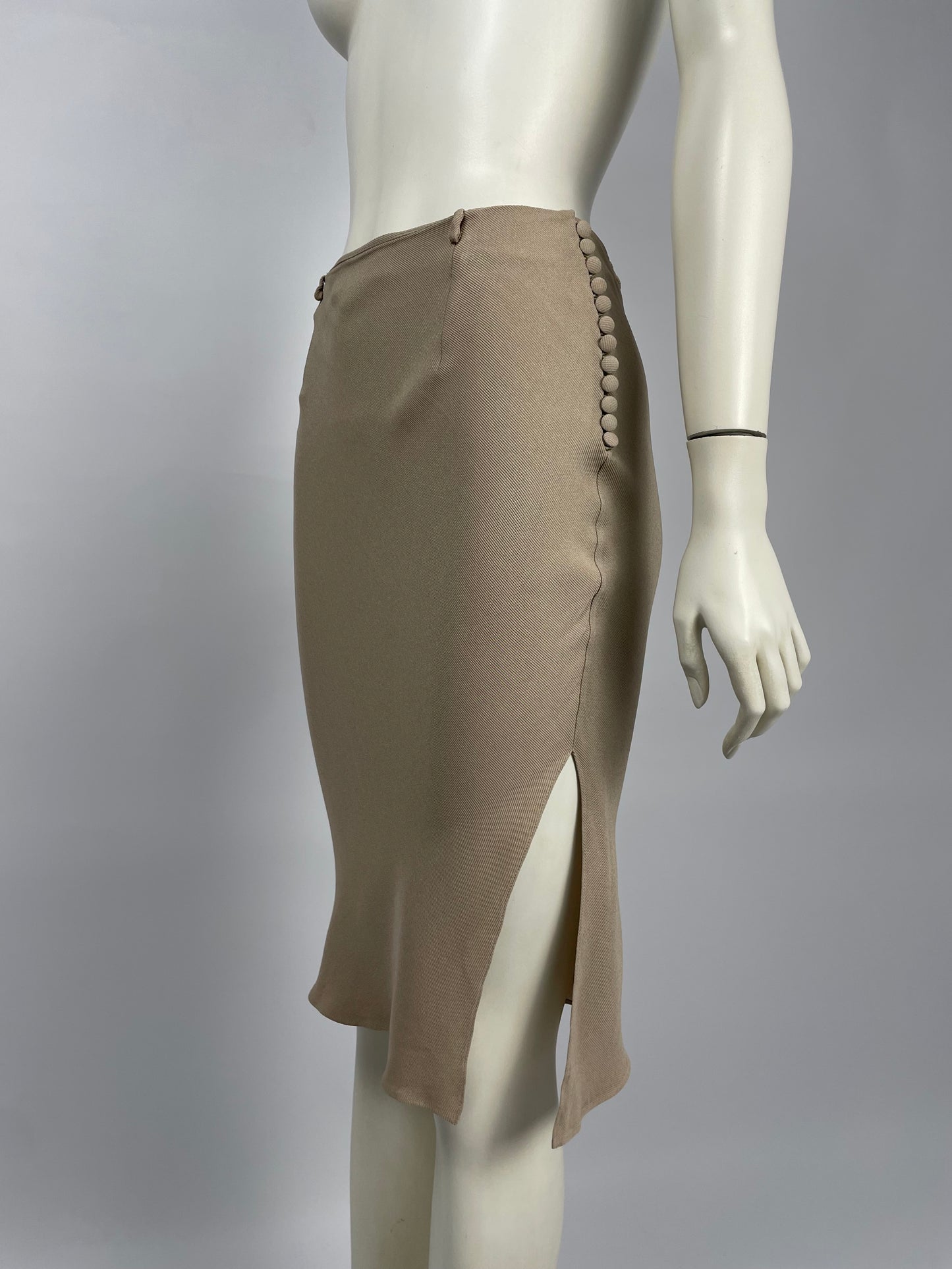 Dior by John Galliano S/S 2001 beige midi skirt